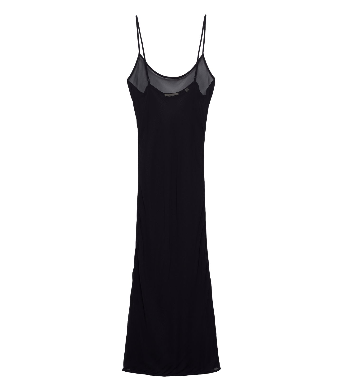 LONG SCOOP NECK SLIP -- BLACK