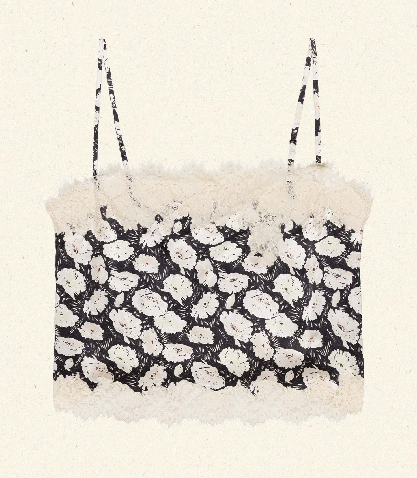 LOURE TOP -- NOIR FLEURS D'ANEMONE