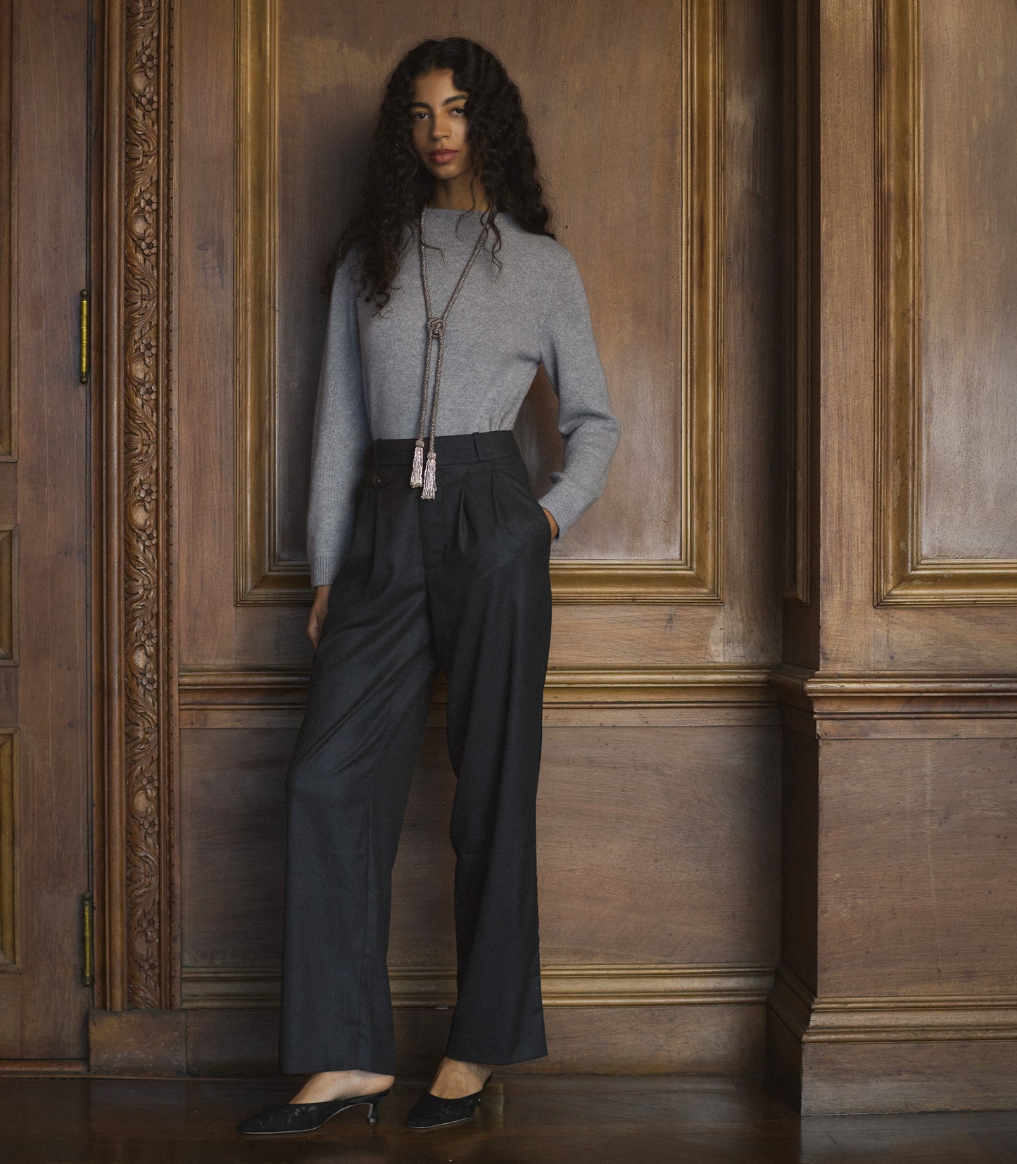 MAIRE CASHMERE SWEATER -- CLOUD GREY