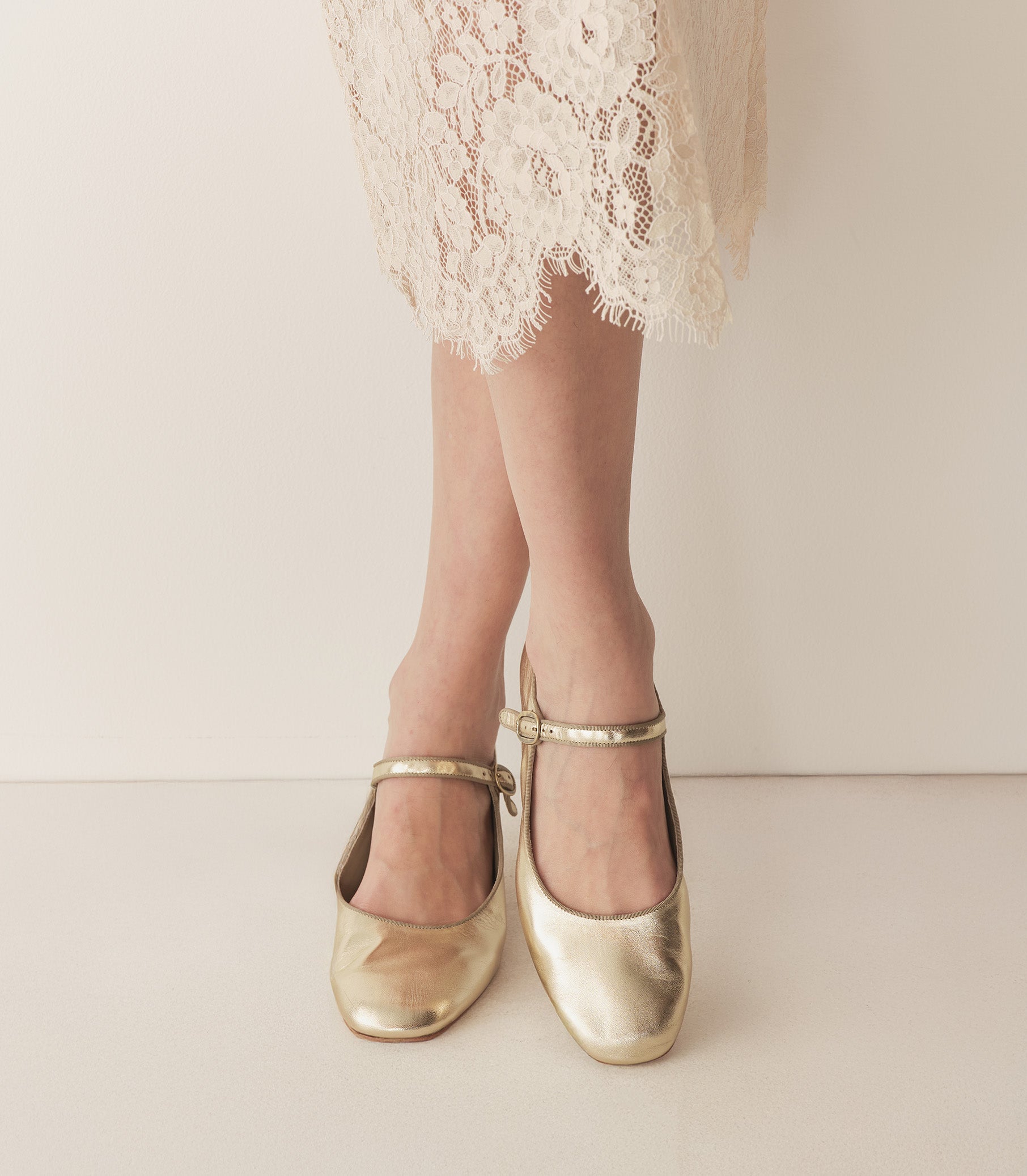 MARY JANE SLIPPER -- PLATINUM METALLIC NAPPA view 3