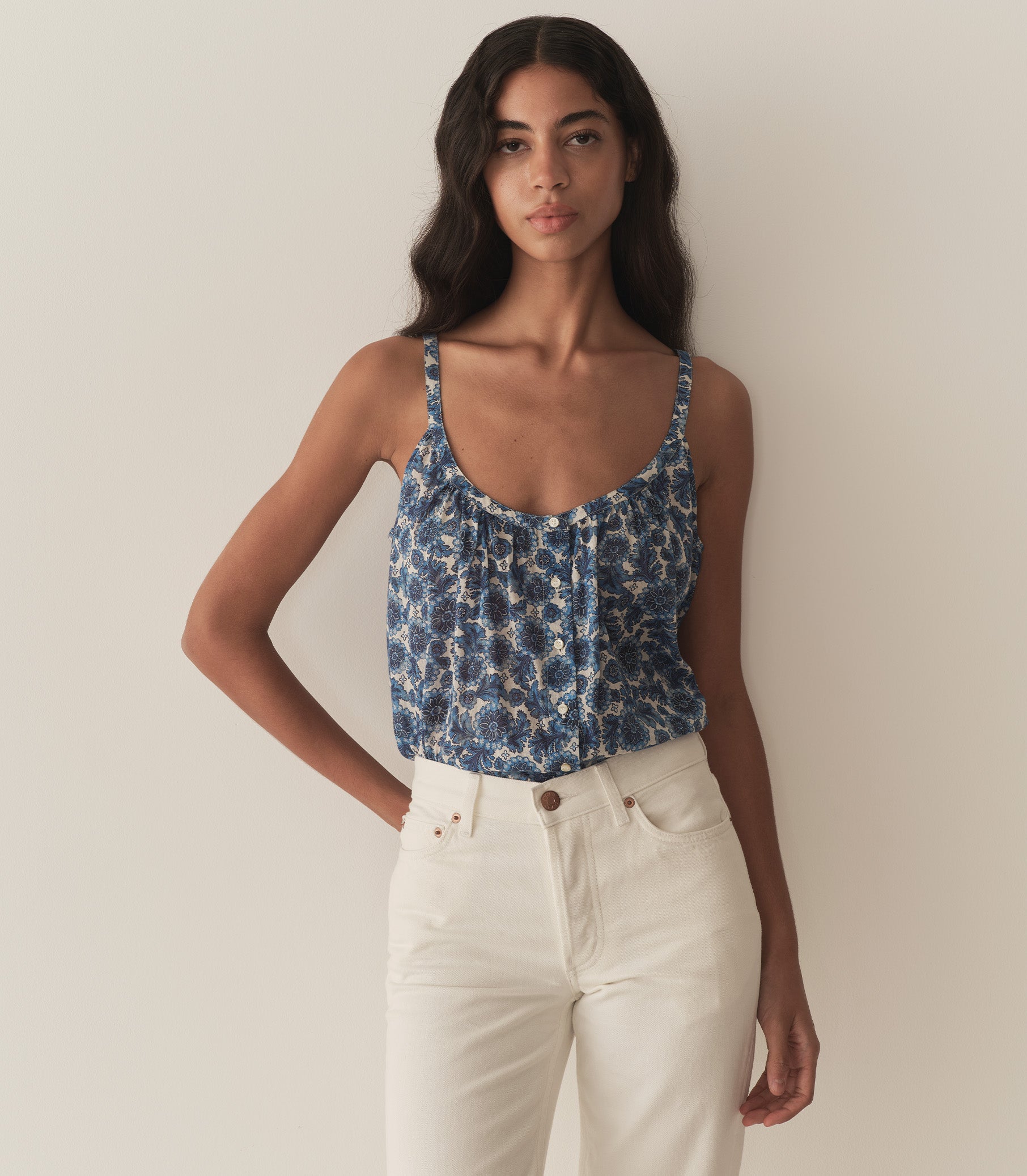 NALINA TOP -- BLEU SOLEIL FLEURIT view 1