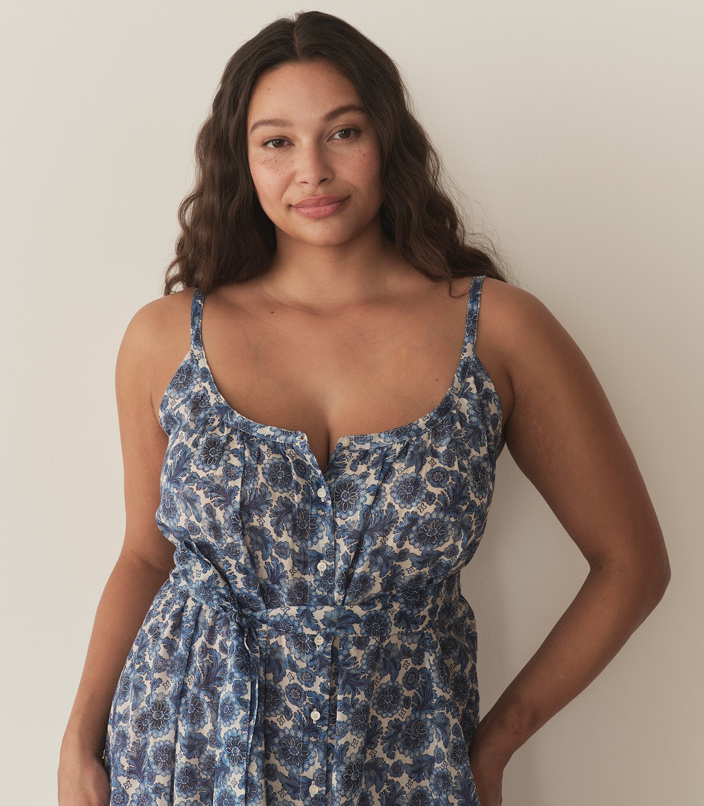 NEVITA DRESS -- BLEU SOLEIL FLEURIT