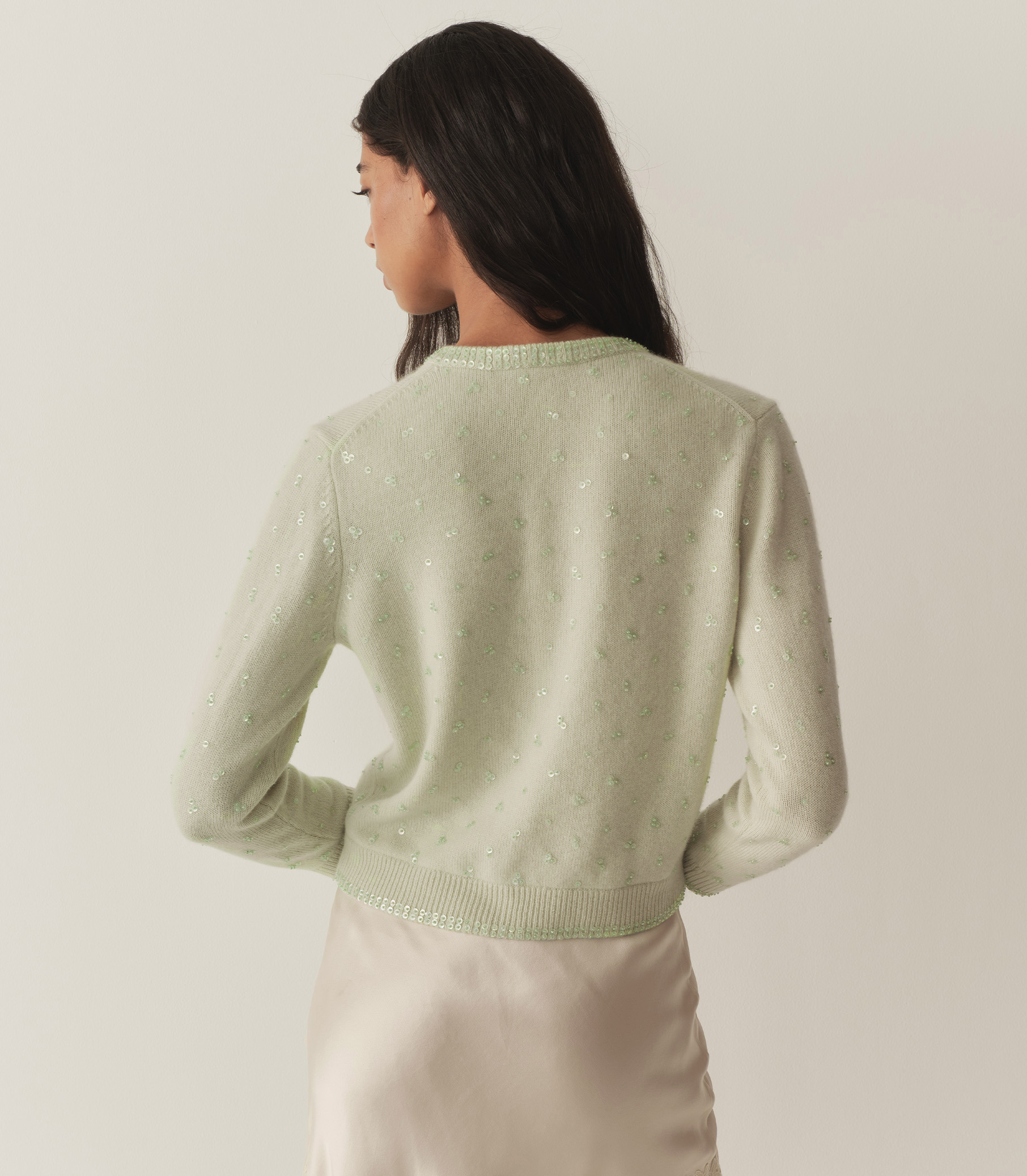 PAILLETTE CARDIGAN -- MINT TEA view 5