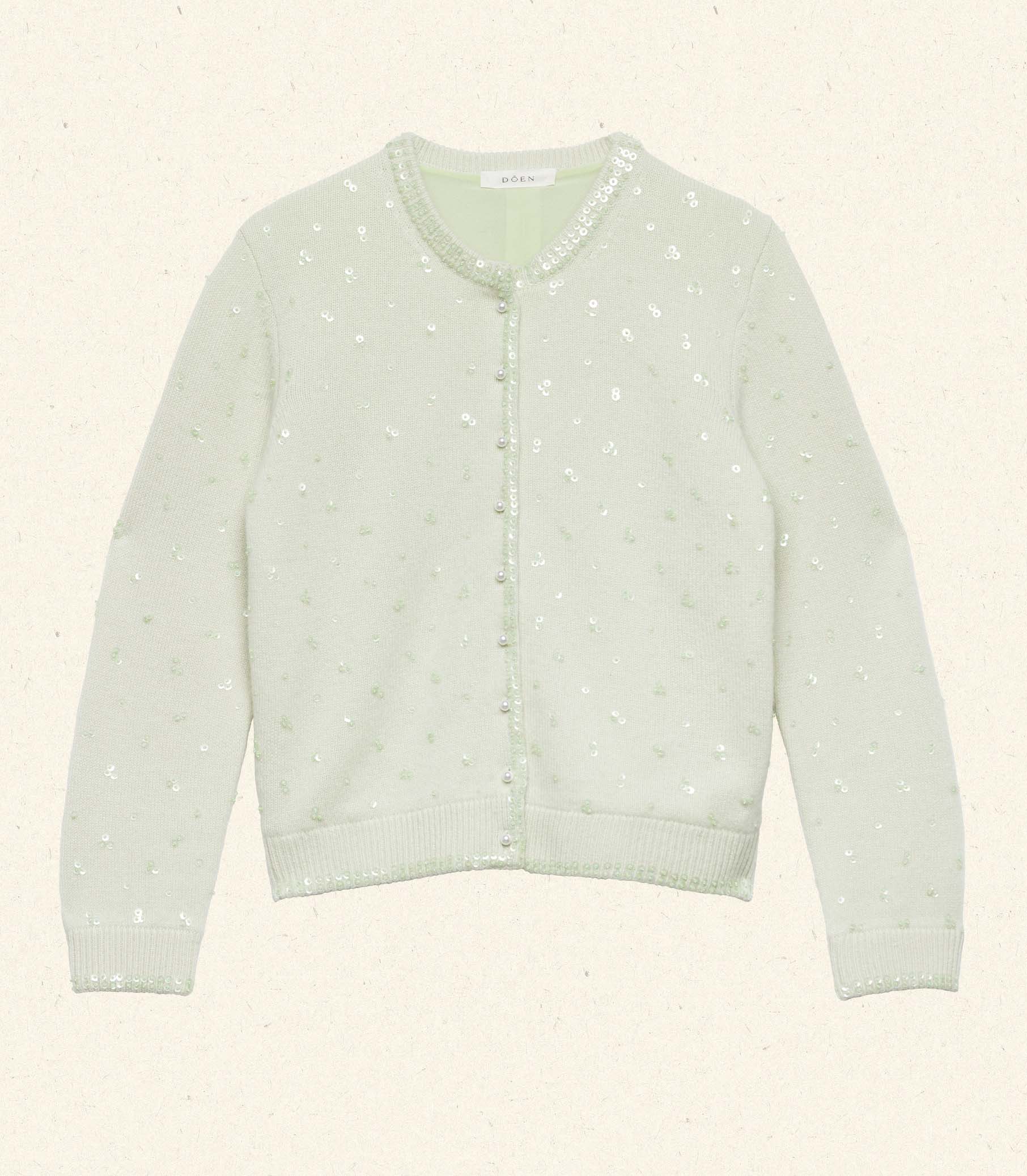 PAILLETTE CARDIGAN -- MINT TEA view 6