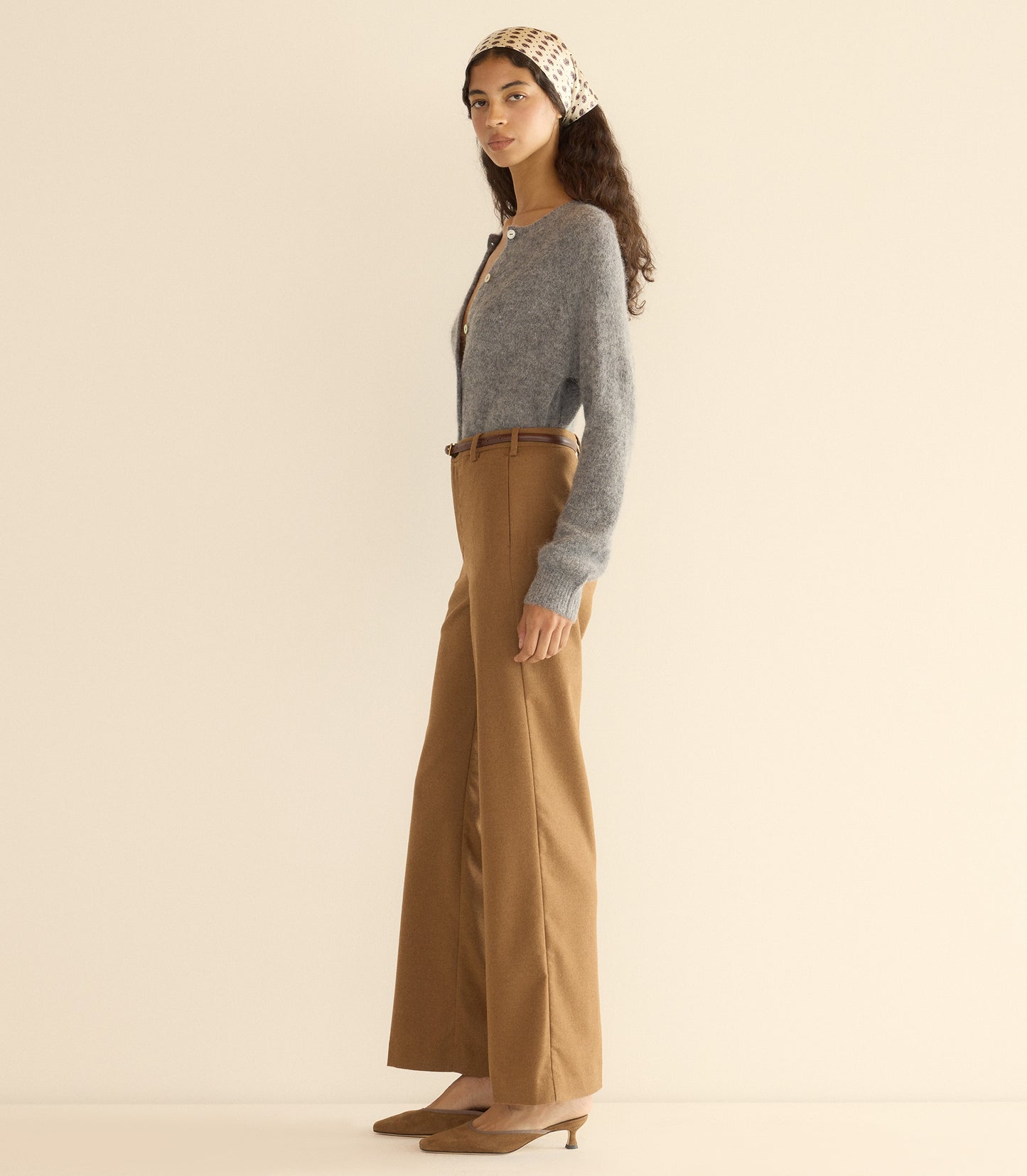 PETRA CARDIGAN -- DARK HEATHER GREY