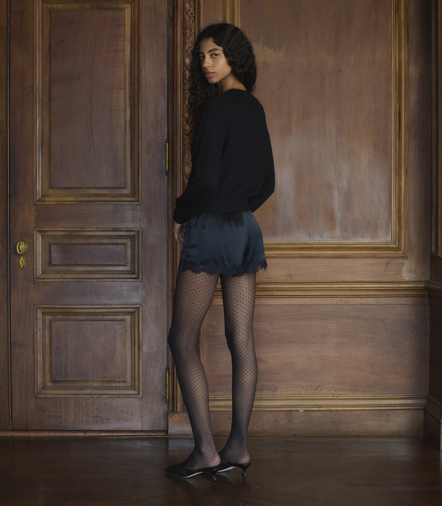 PETRA CRYSTAL CARDIGAN -- BLACK