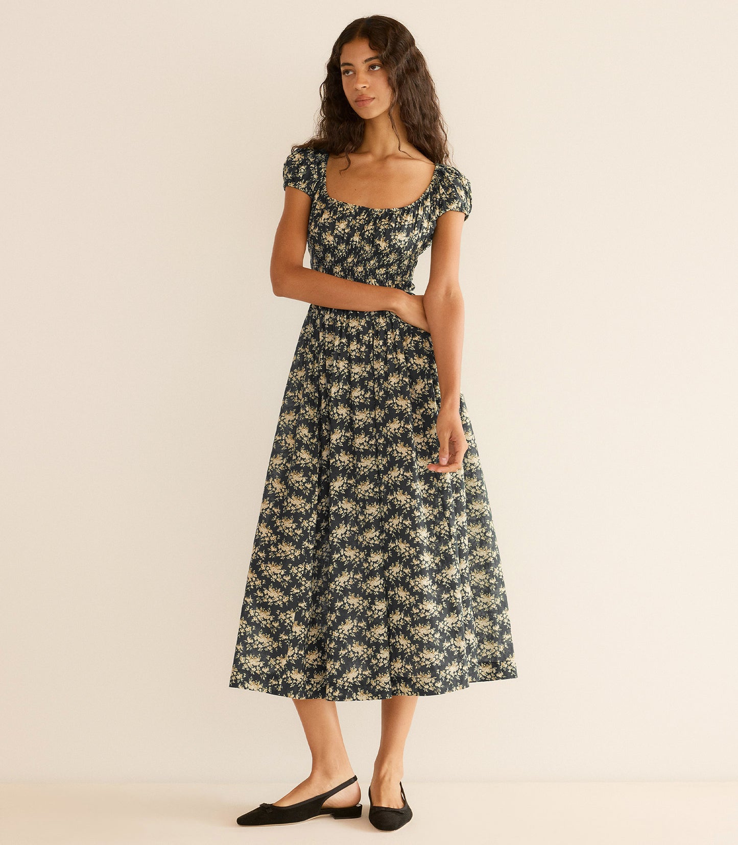 QUINLEY DRESS -- NOIR ROSIER FLORAL