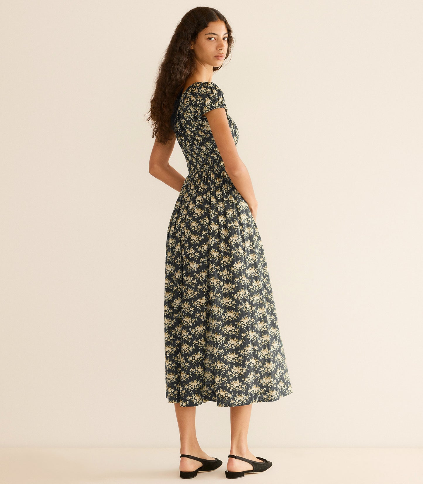 QUINLEY DRESS -- NOIR ROSIER FLORAL