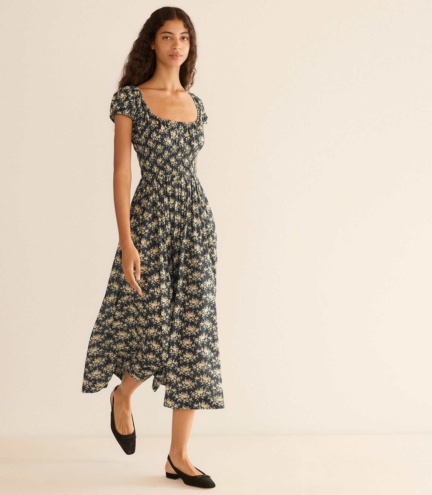 QUINLEY DRESS -- NOIR ROSIER FLORAL