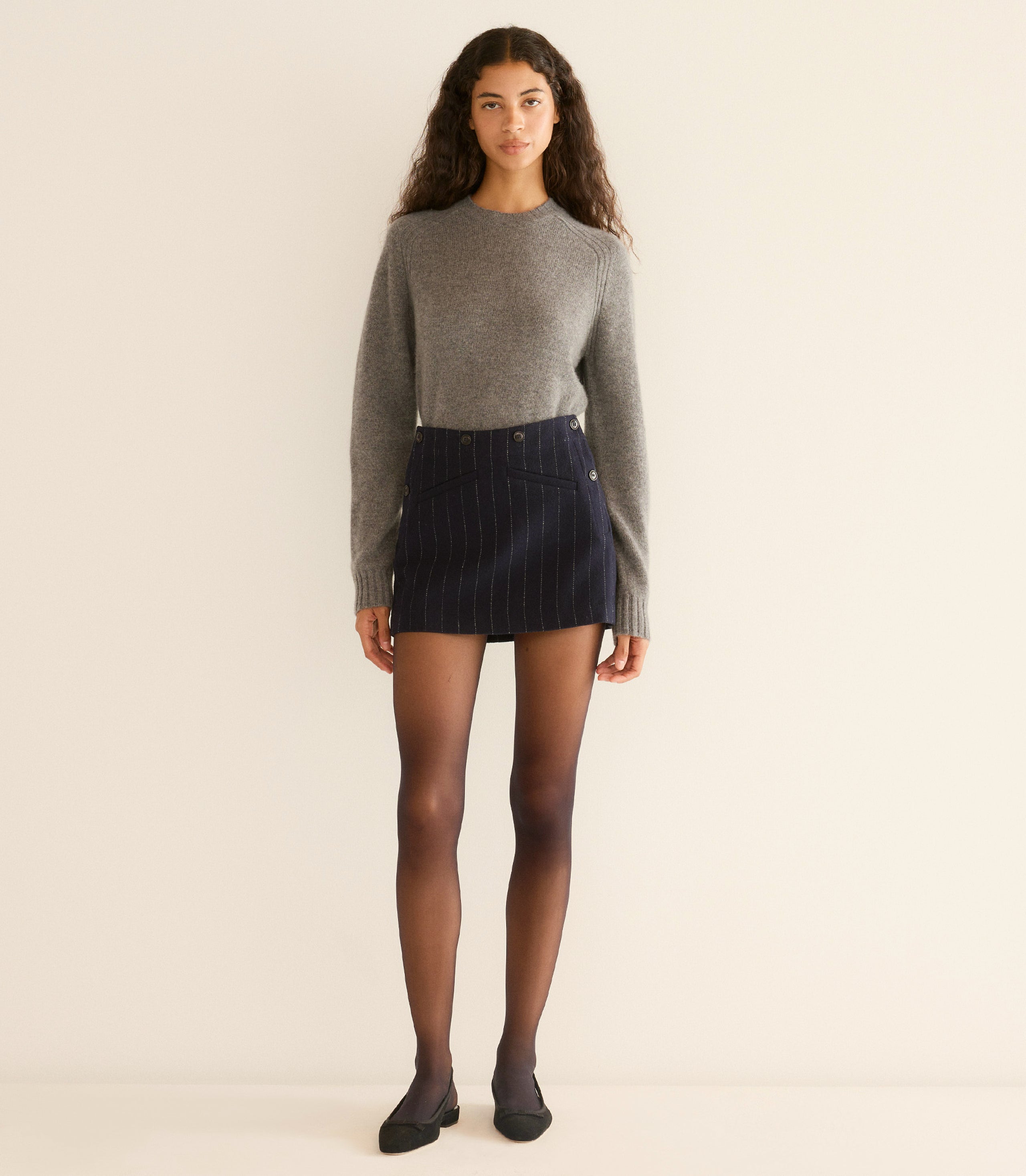 RAINA SKIRT -- MARIANNE PINSTRIPE