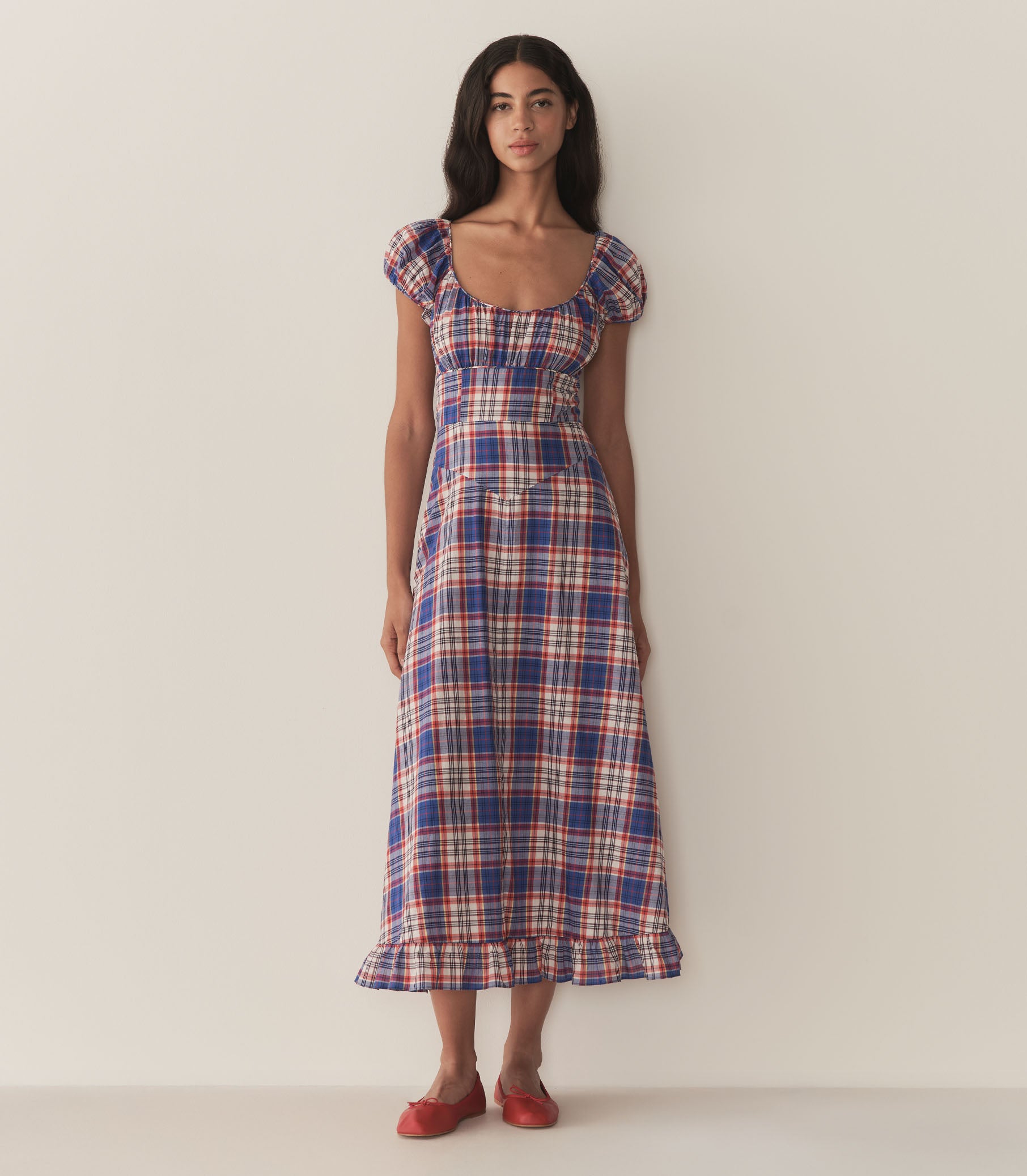 RAMONA DRESS -- COTE D’AZUR PLAID view 1