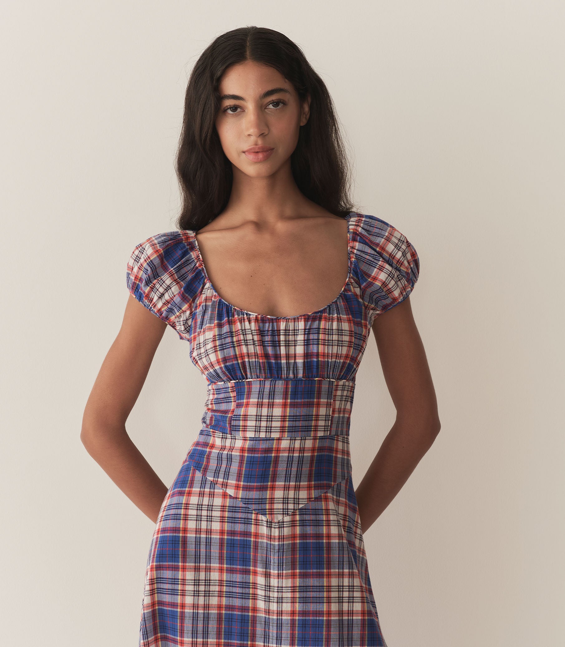 RAMONA DRESS -- COTE D’AZUR PLAID view 2