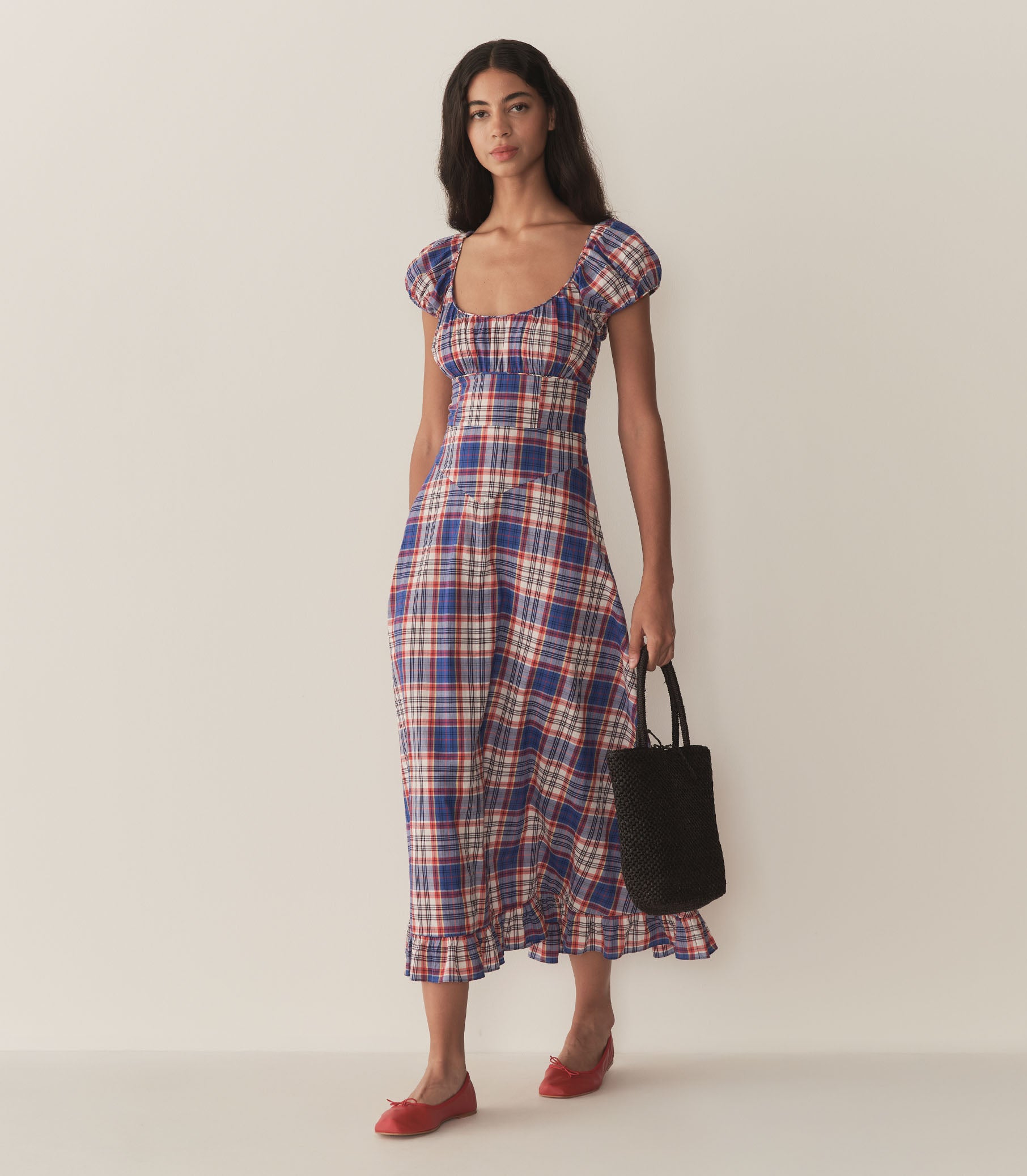 RAMONA DRESS -- COTE D’AZUR PLAID view 5