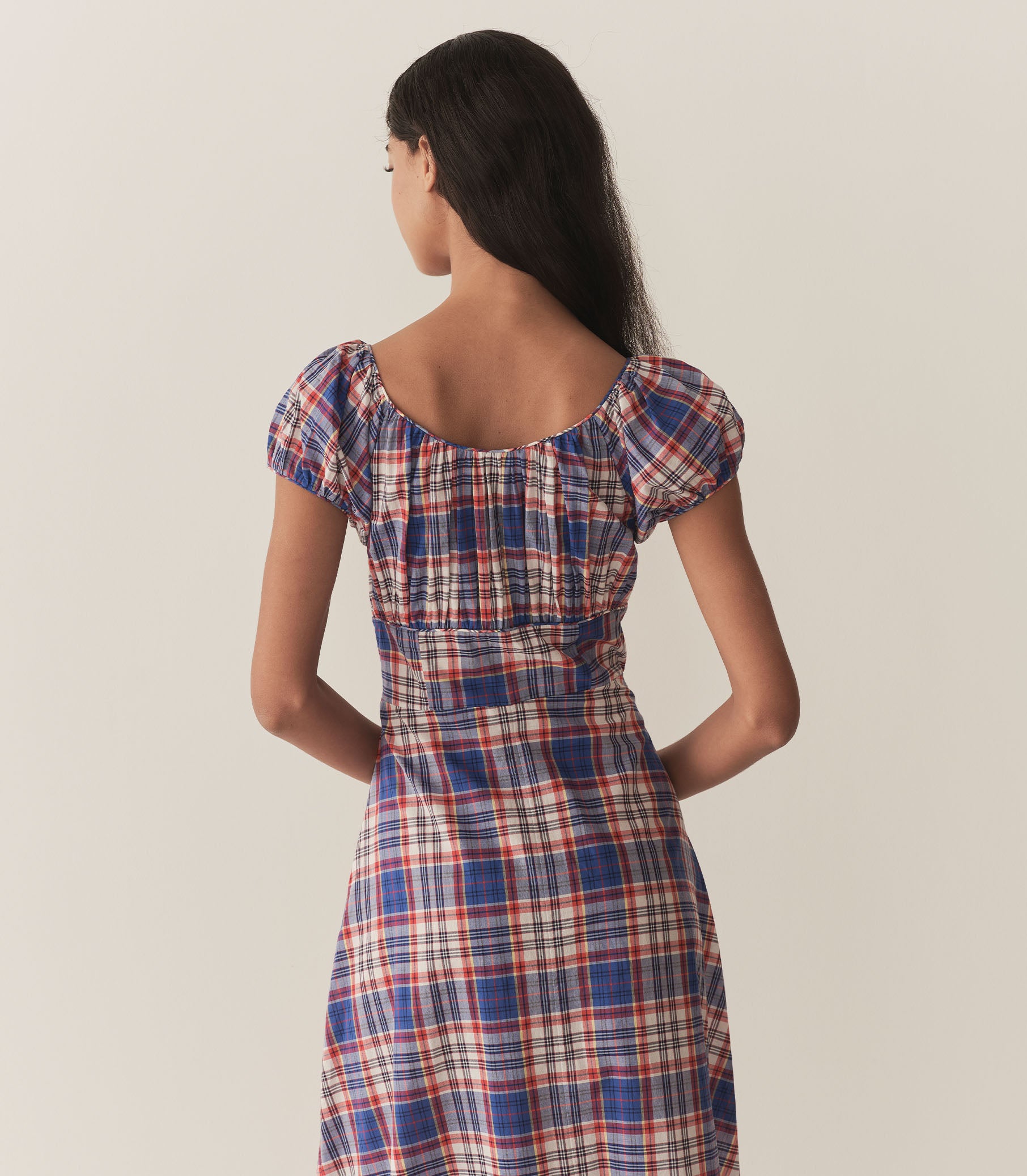 RAMONA DRESS -- COTE D’AZUR PLAID view 4
