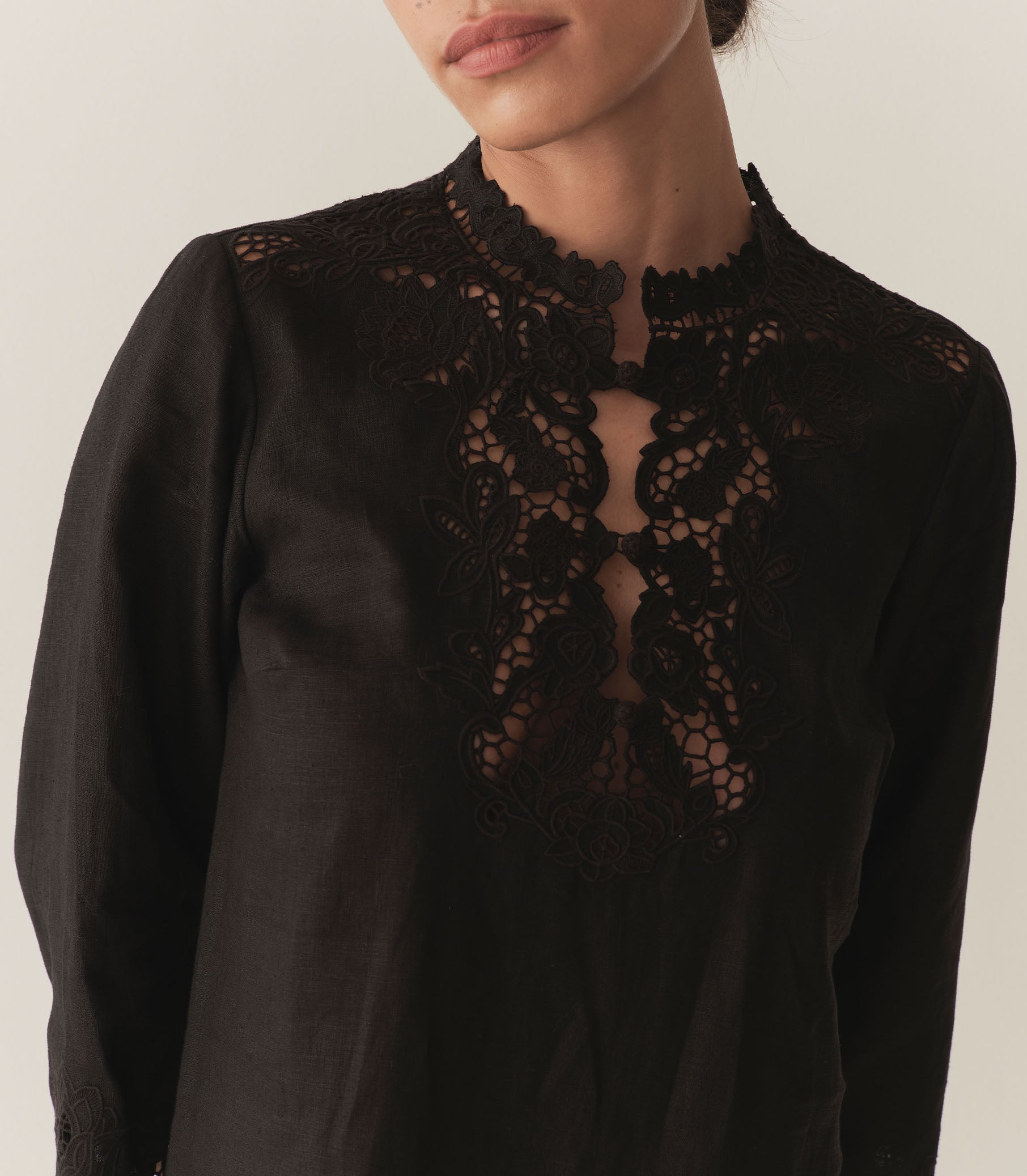 ROSELIE TUNIC -- BLACK view 2