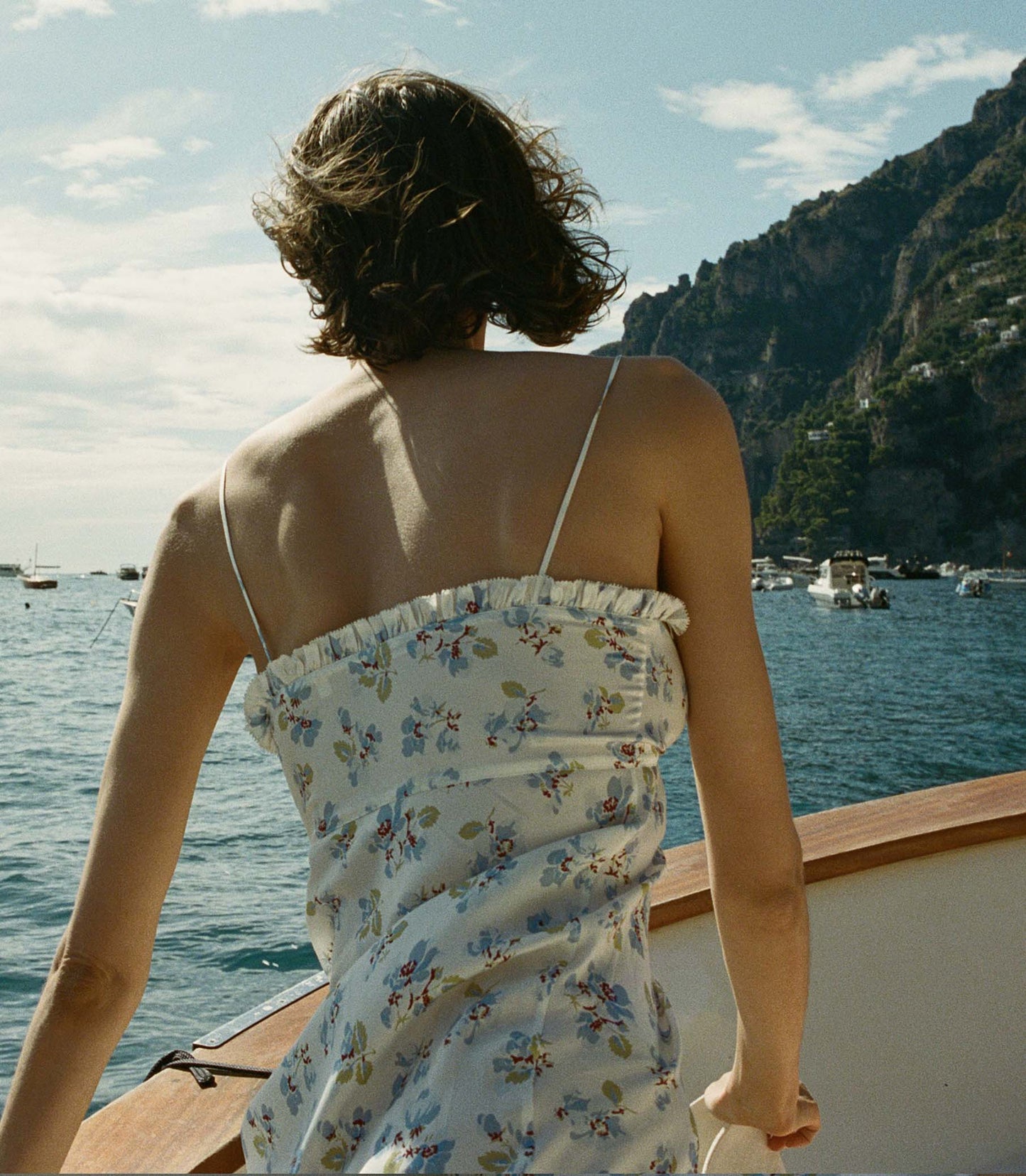SANDIA DRESS -- BLEU FROLICKING FLORAL