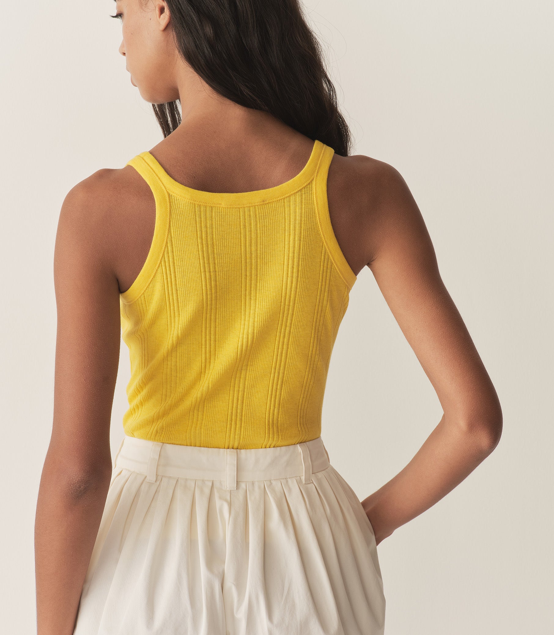 SEINE CASHMERE TANK -- CITRUS view 4
