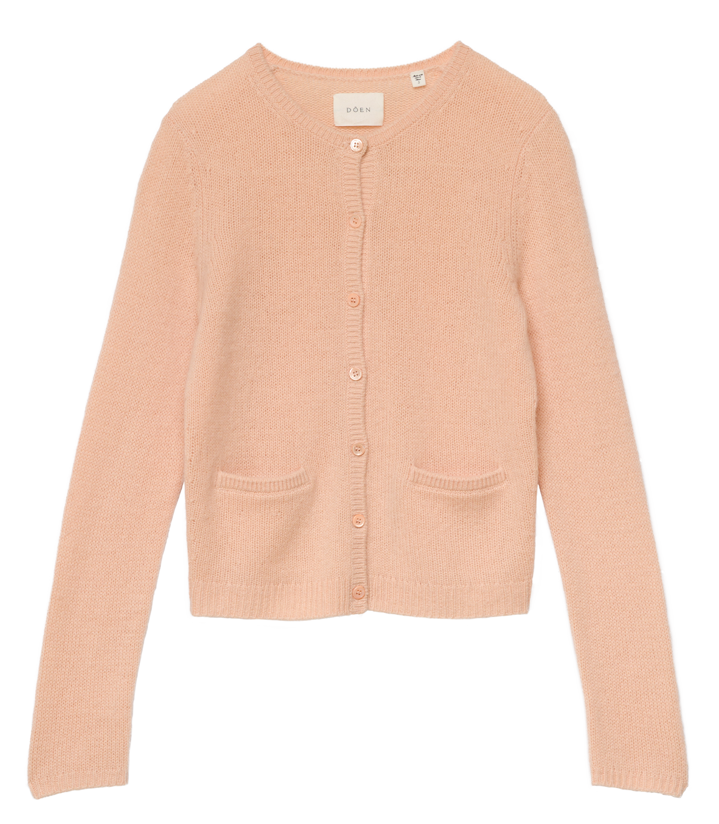 THEA CASHMERE CARDIGAN -- LIGHT PEACH SORBET