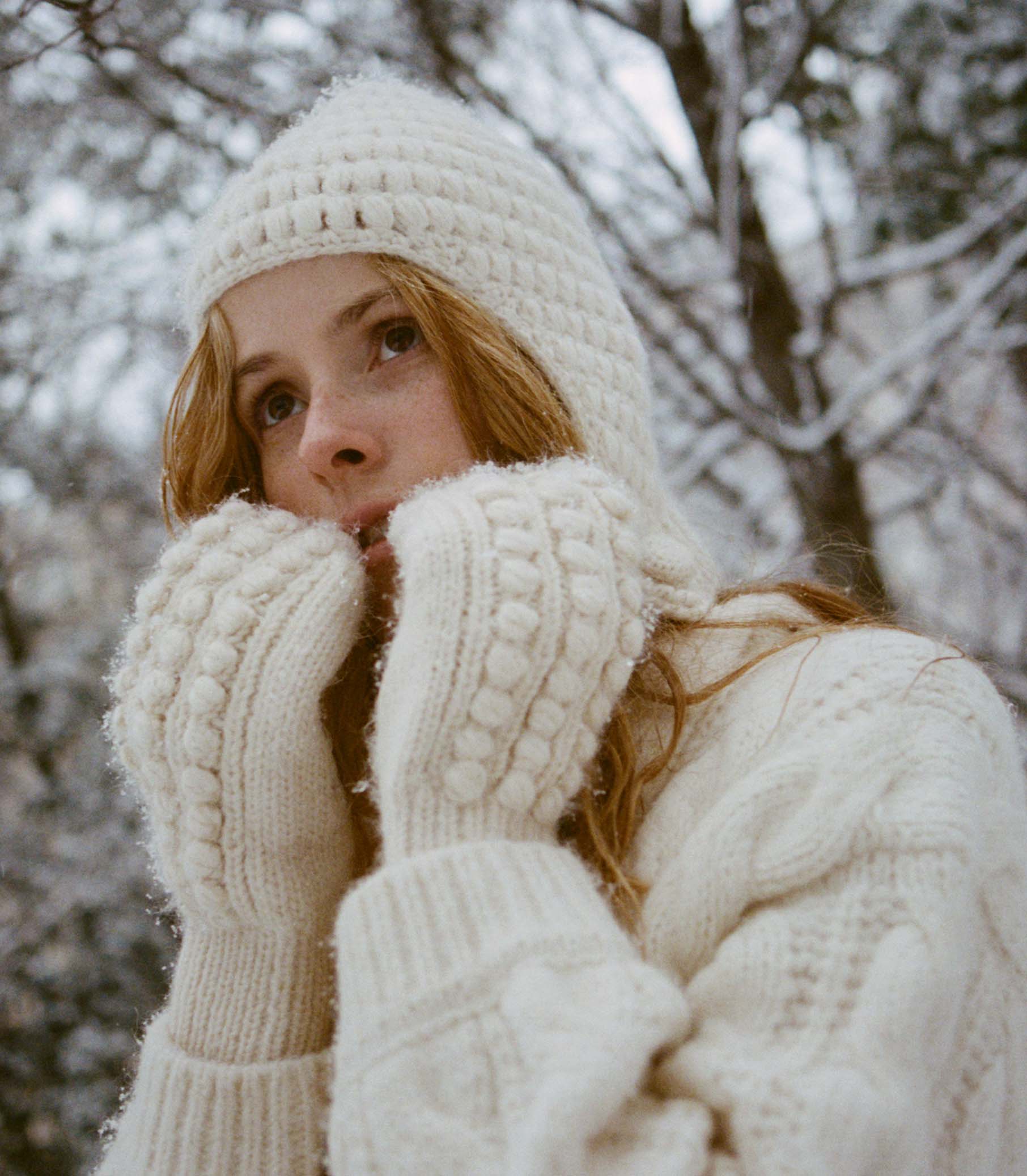 Stutterheim Cream Ivory Merino Wool Big L Beanie Off-white Knit Hat Winter Cream Off white ski hat chunky thick knit slouch cap beanie  main image 2