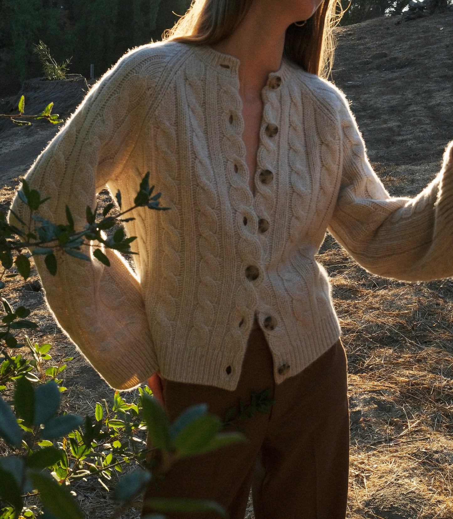 VIRGINIE CASHMERE CARDIGAN -- COTTAGE