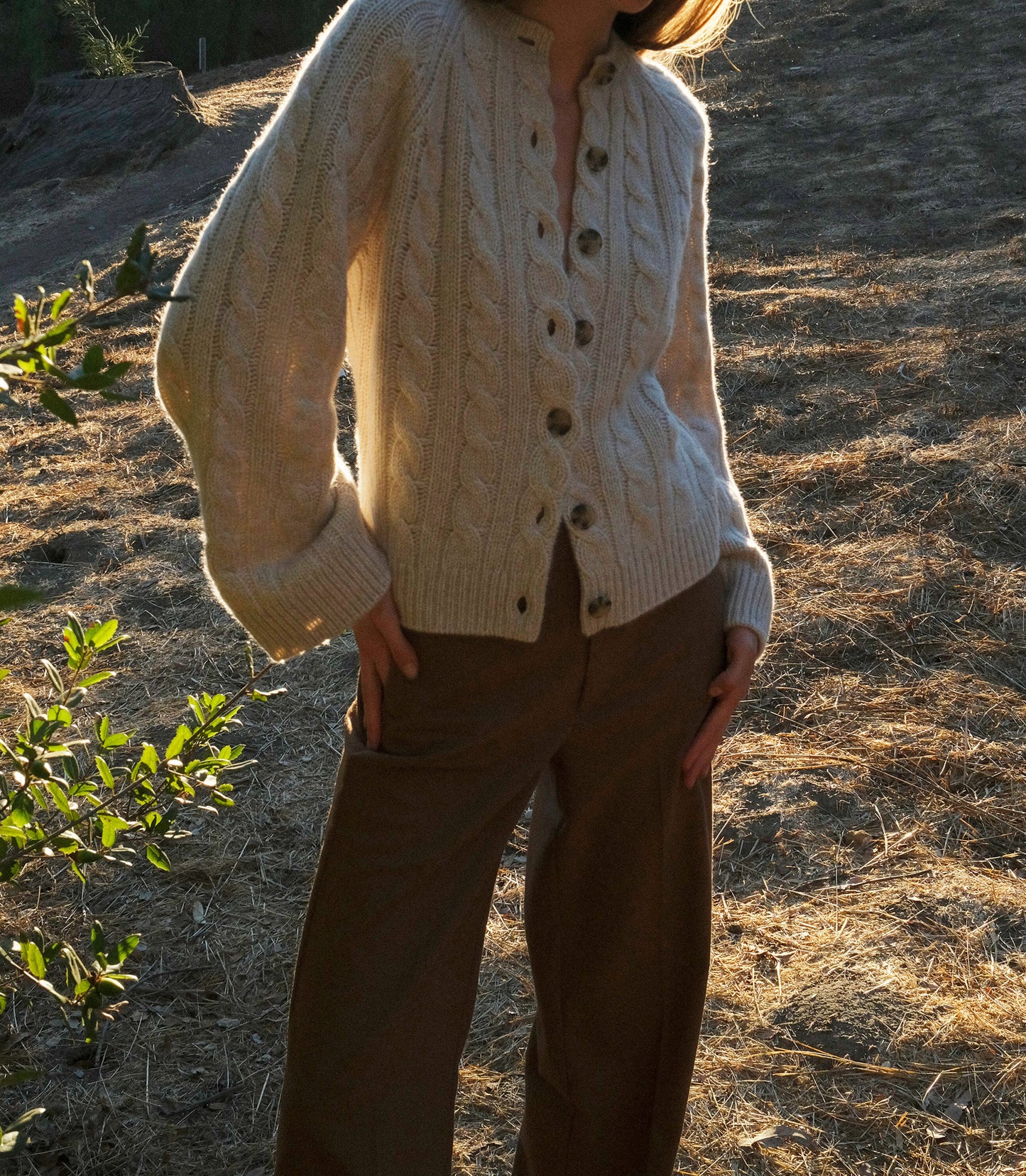 VIRGINIE CASHMERE CARDIGAN -- COTTAGE