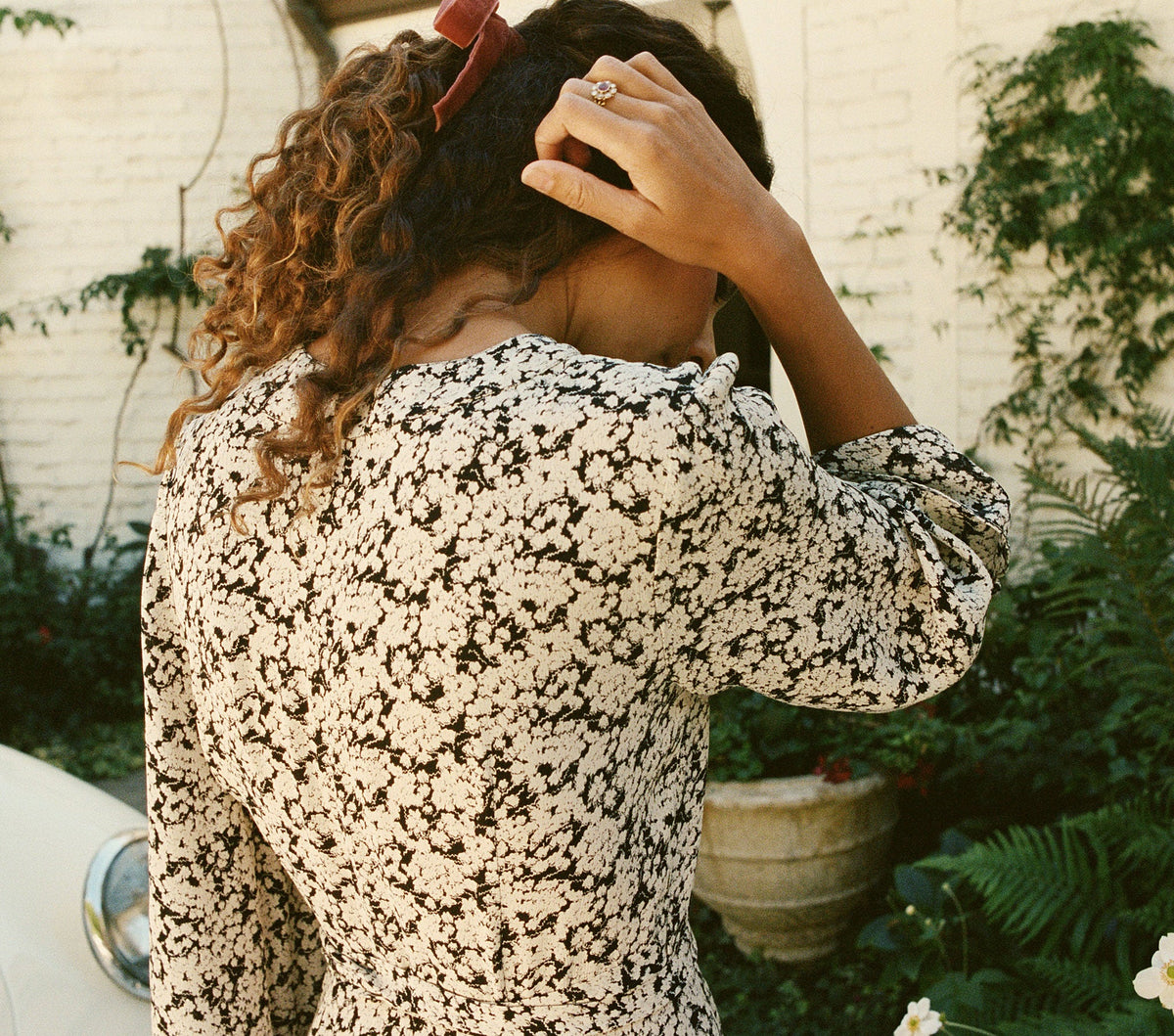 HMD -- AUGUSTA DRESS -- DEEP INK FADED QUEEN ANNE'S FLORAL