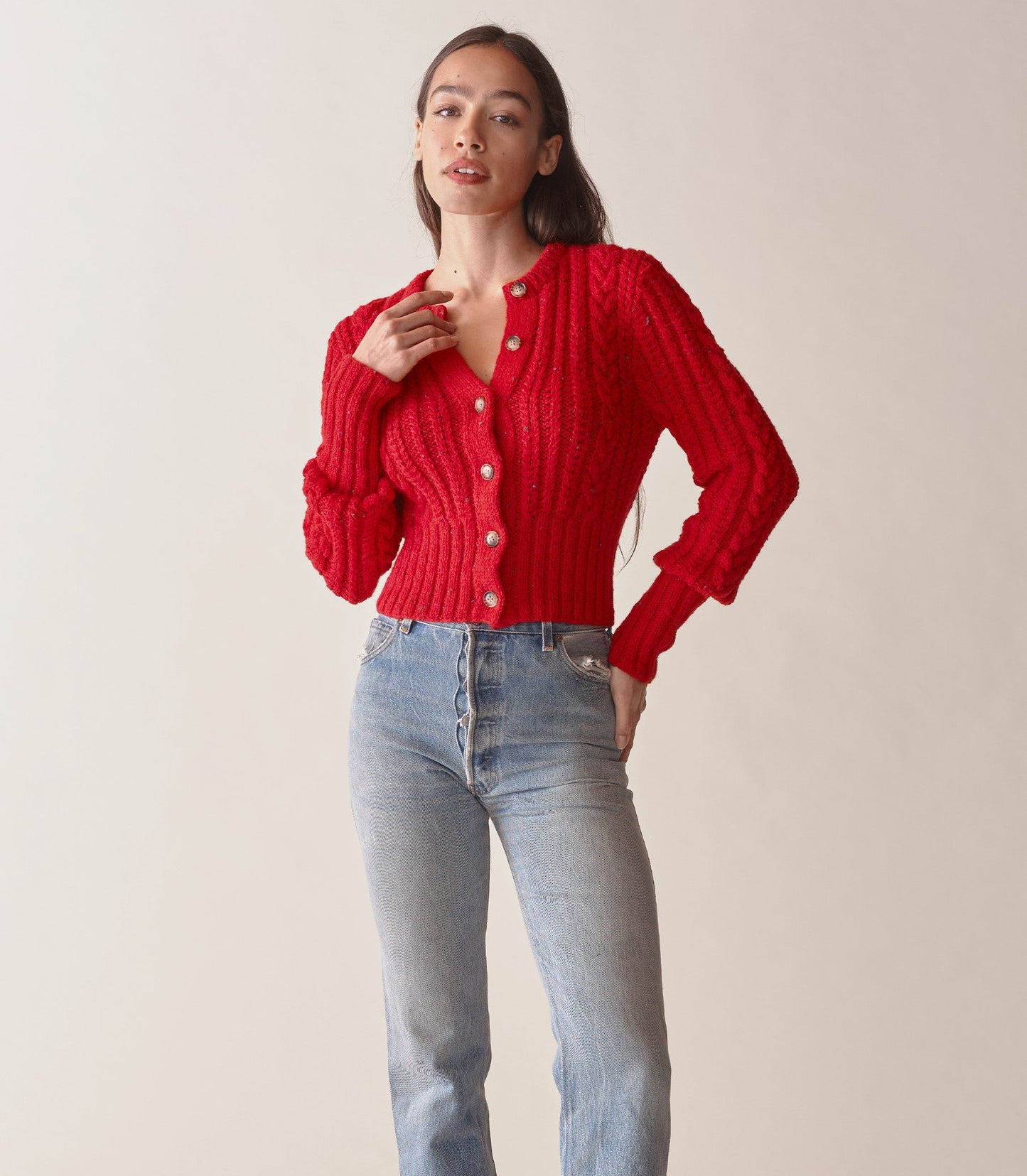 HMD -- AUDREY CARDIGAN -- RED SUMAC