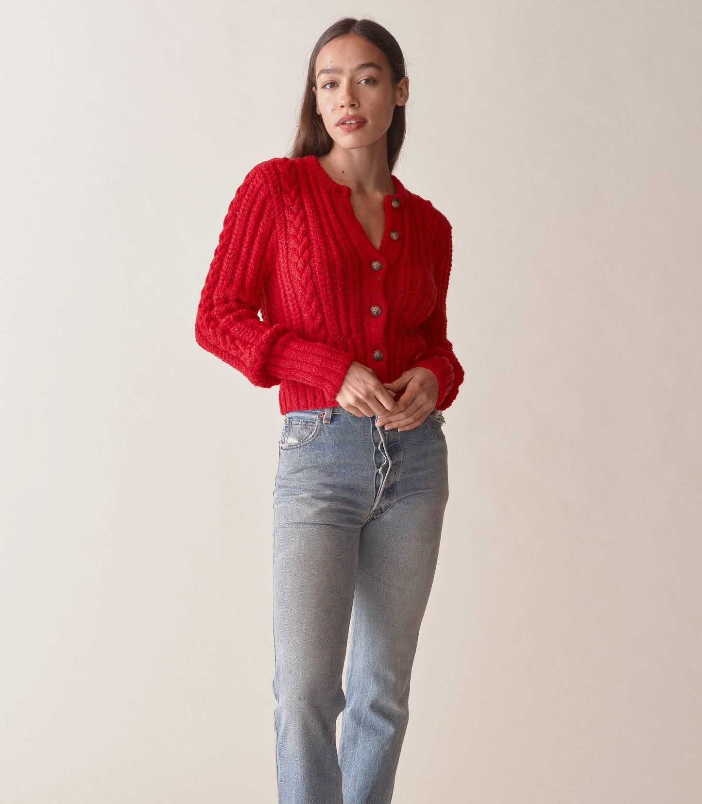 HMD -- AUDREY CARDIGAN -- RED SUMAC