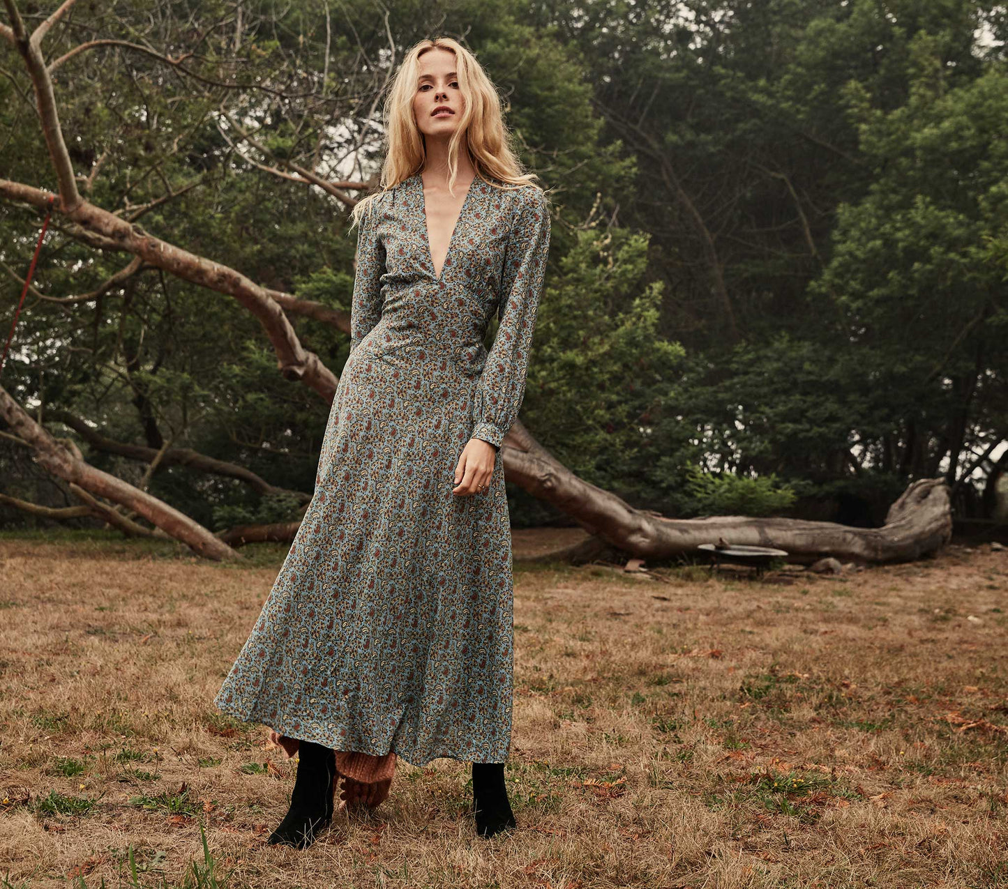 HMD -- CHARLESTON DRESS -- BLUE TISBURY PAISLEY