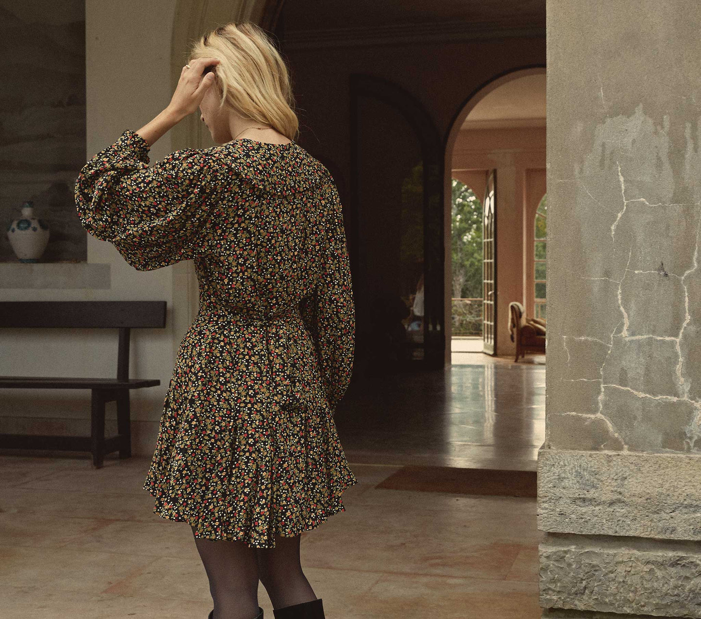 HMD -- CAMDEN DRESS -- INK MONTPELLIER FLORAL