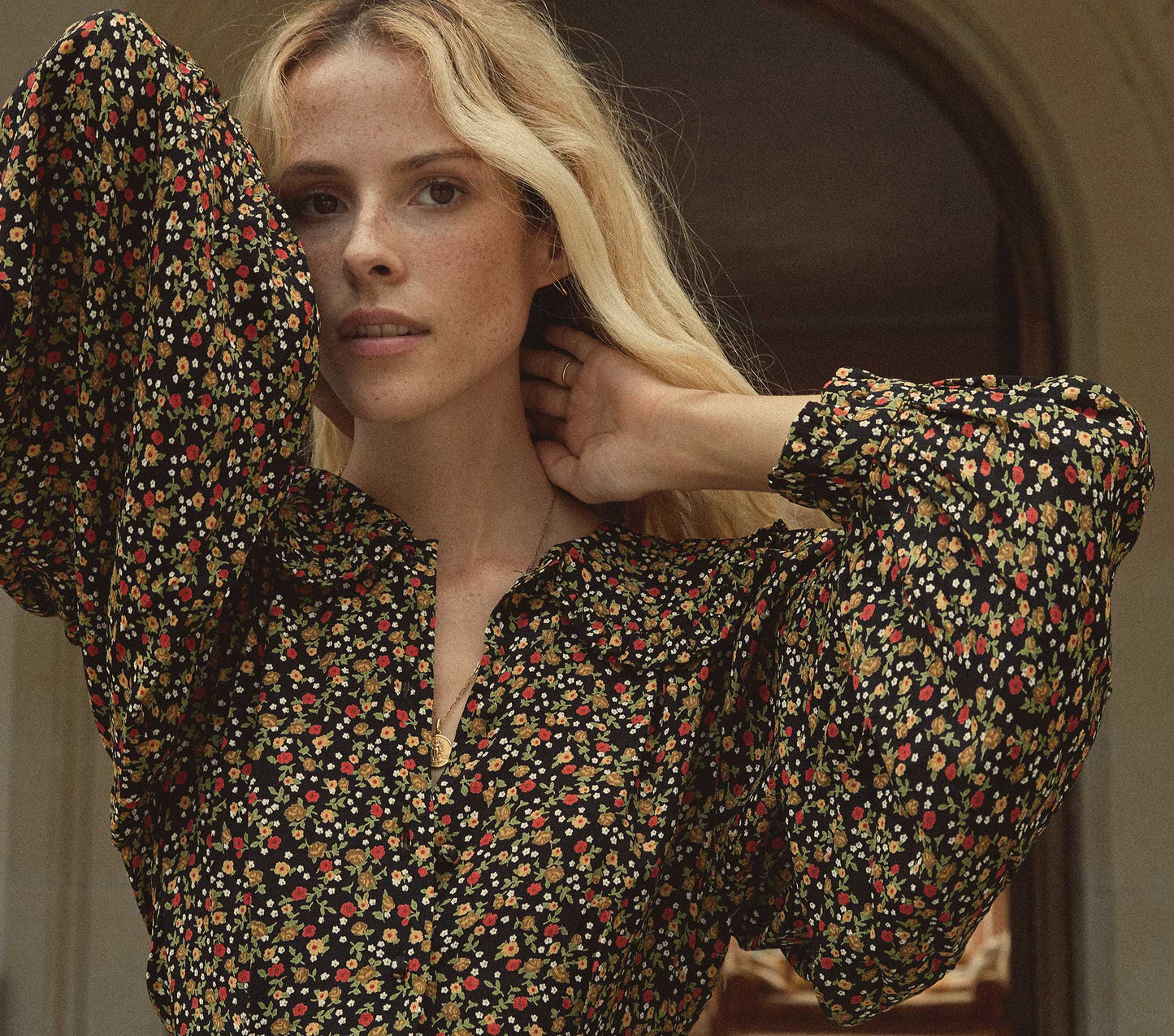 HMD -- CAMDEN DRESS -- INK MONTPELLIER FLORAL