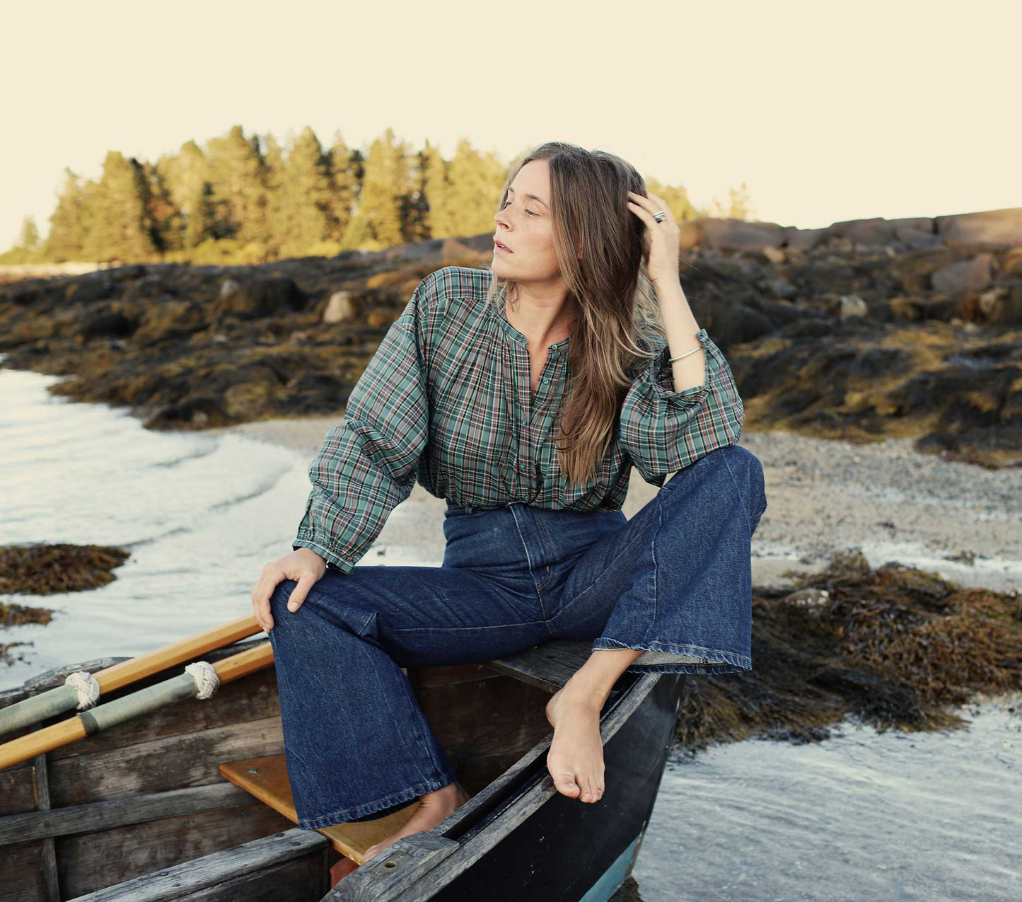 HMD -- THE JANE BLOUSE -- POND PROMENADE PLAID