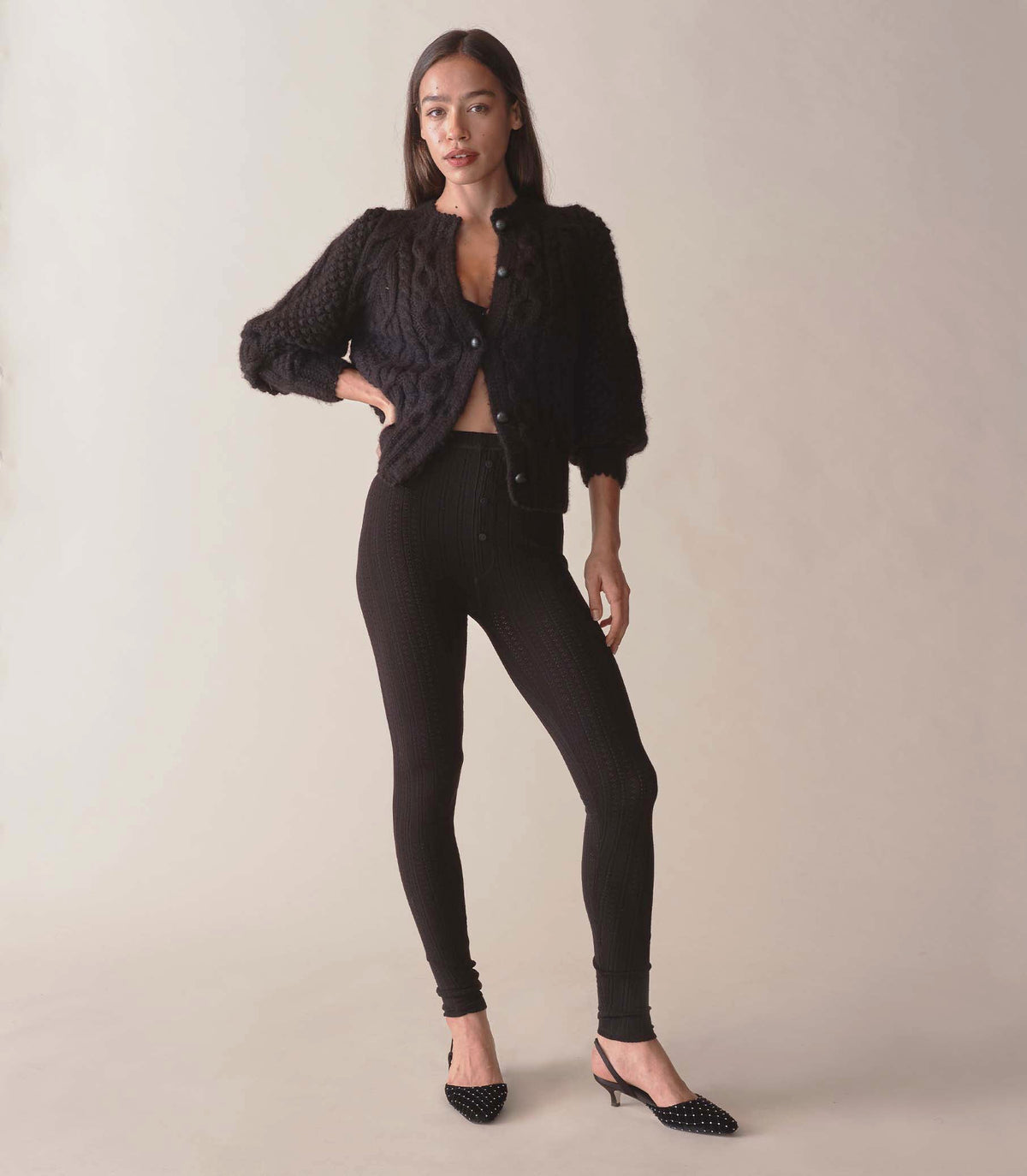 HMD -- CHANNEL CARDIGAN -- BLACK