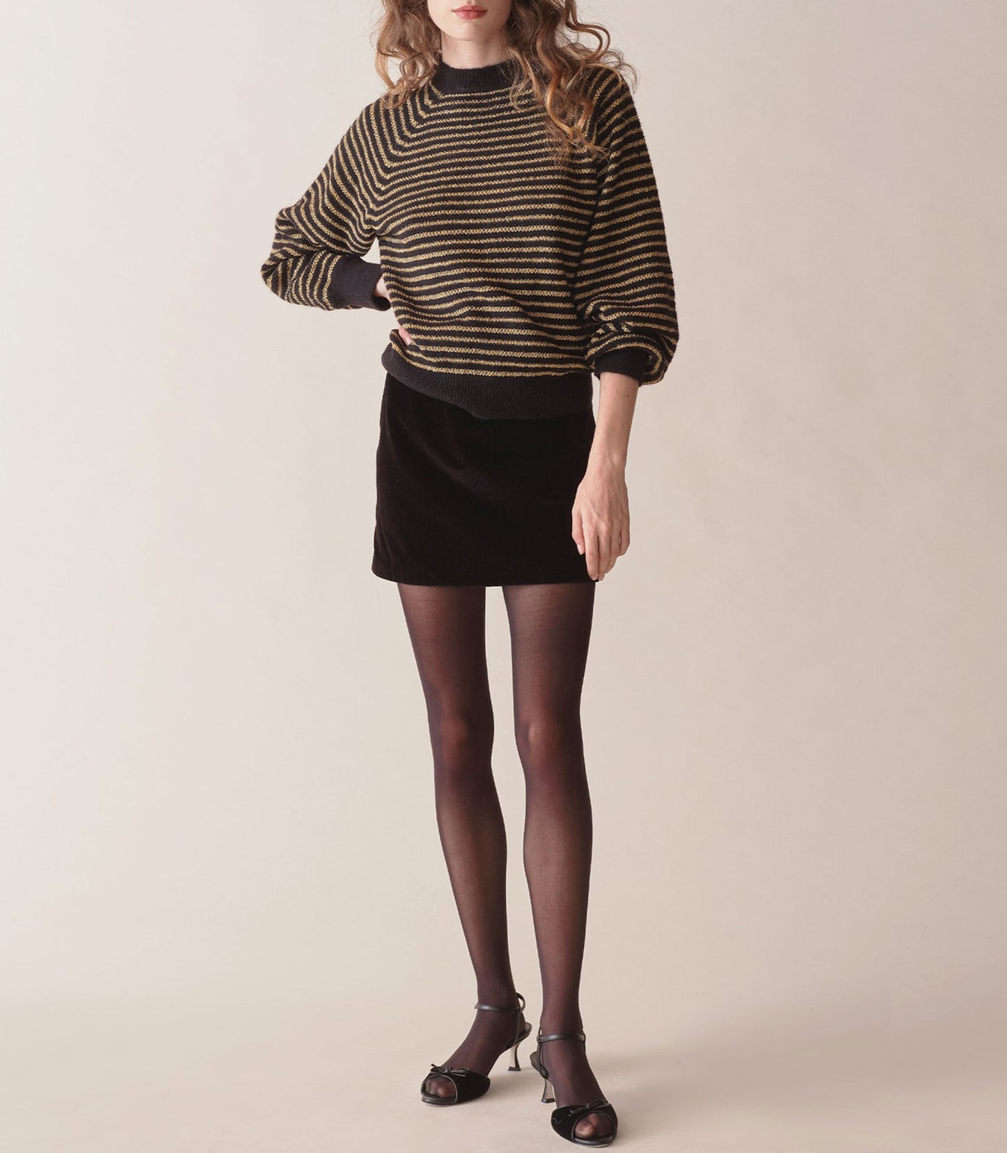 HMD -- MARSENA SWEATER -- BLACK AND GOLD