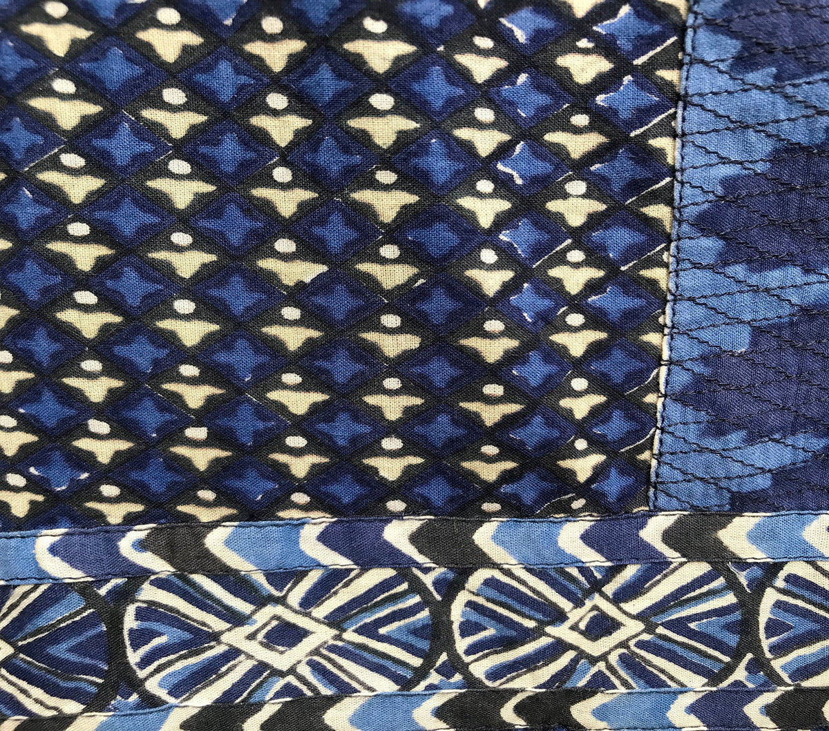 HMD -- TULSI DRESS -- DARK NAVY COMBO BLOCK PRINT