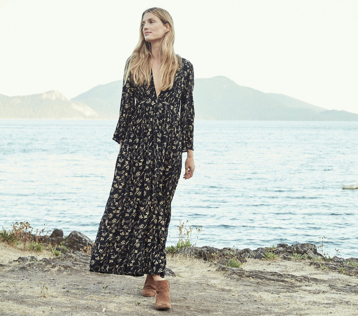 HMD -- ZINNIA DRESS -- BLACK SCROLL PRINT