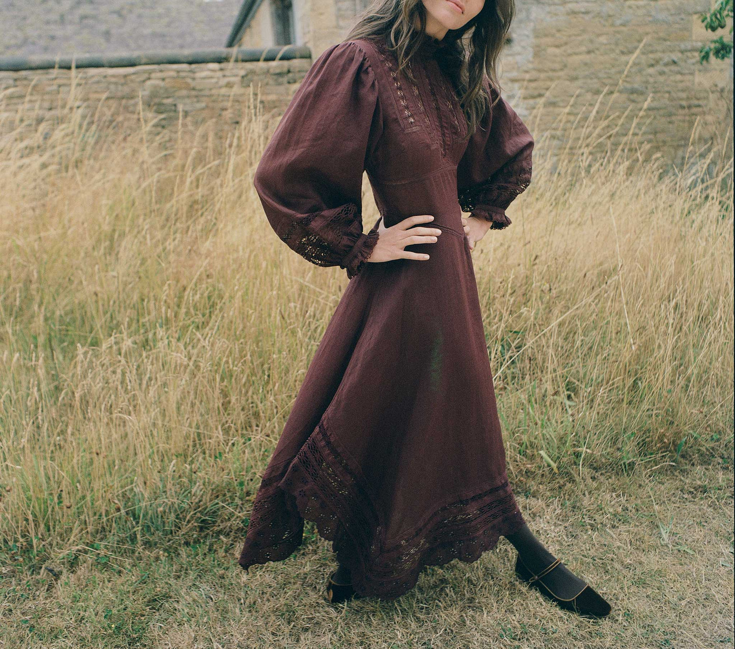 HMD -- DORIELLE DRESS -- ANTIQUE WALNUT