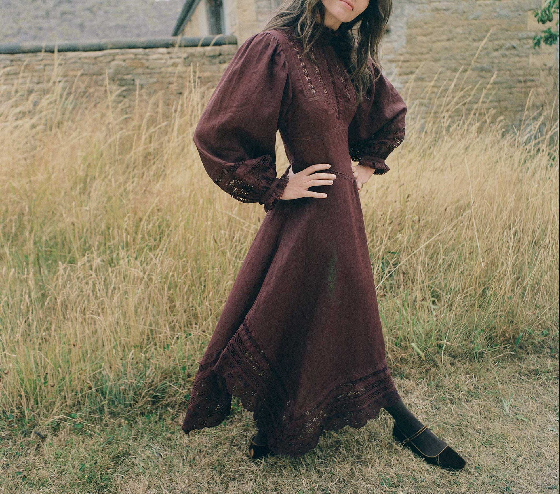 HMD -- DORIELLE DRESS -- ANTIQUE WALNUT view 3