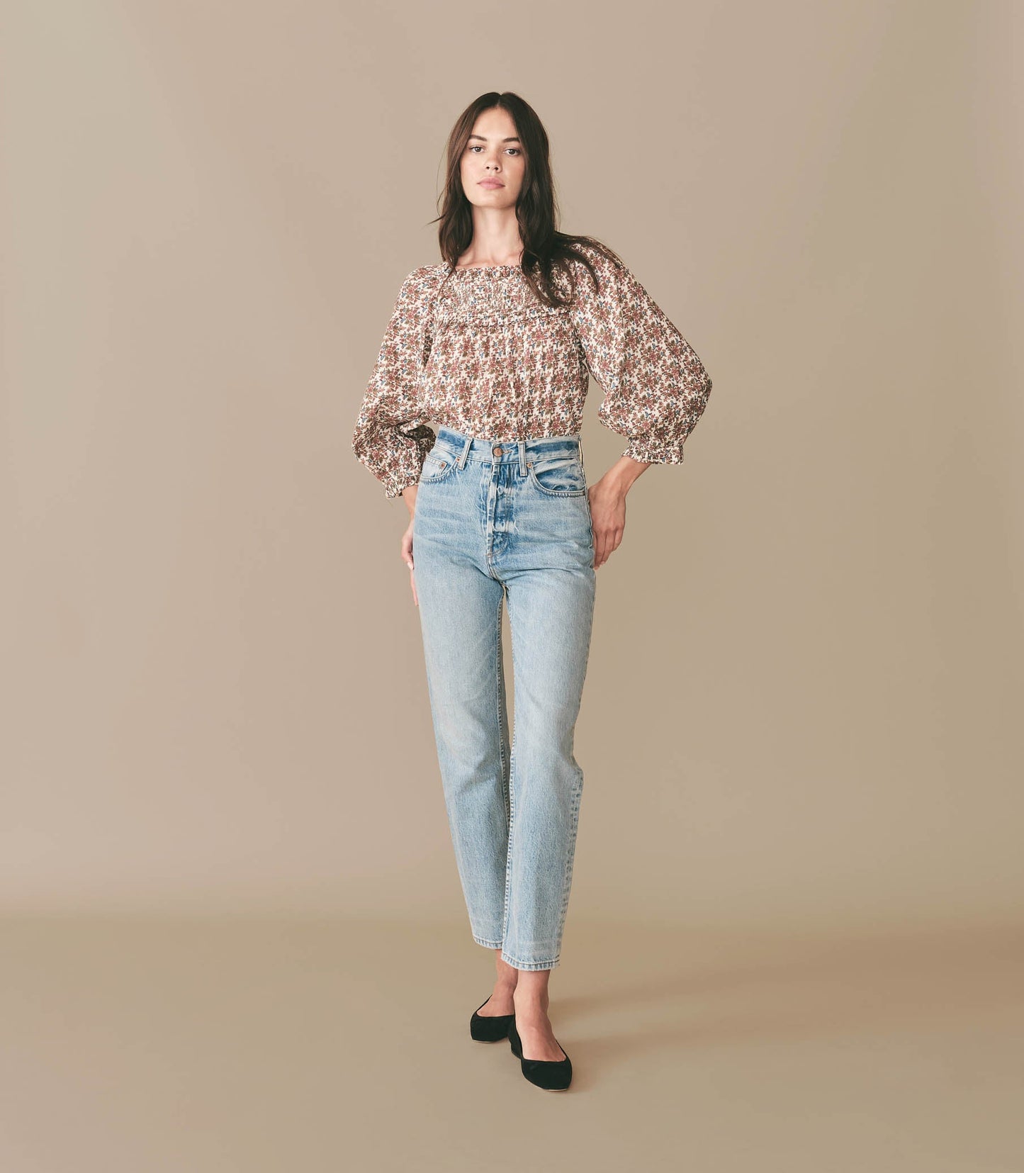 HMD -- AGOTHA TOP -- CREME FOREST FLORAL