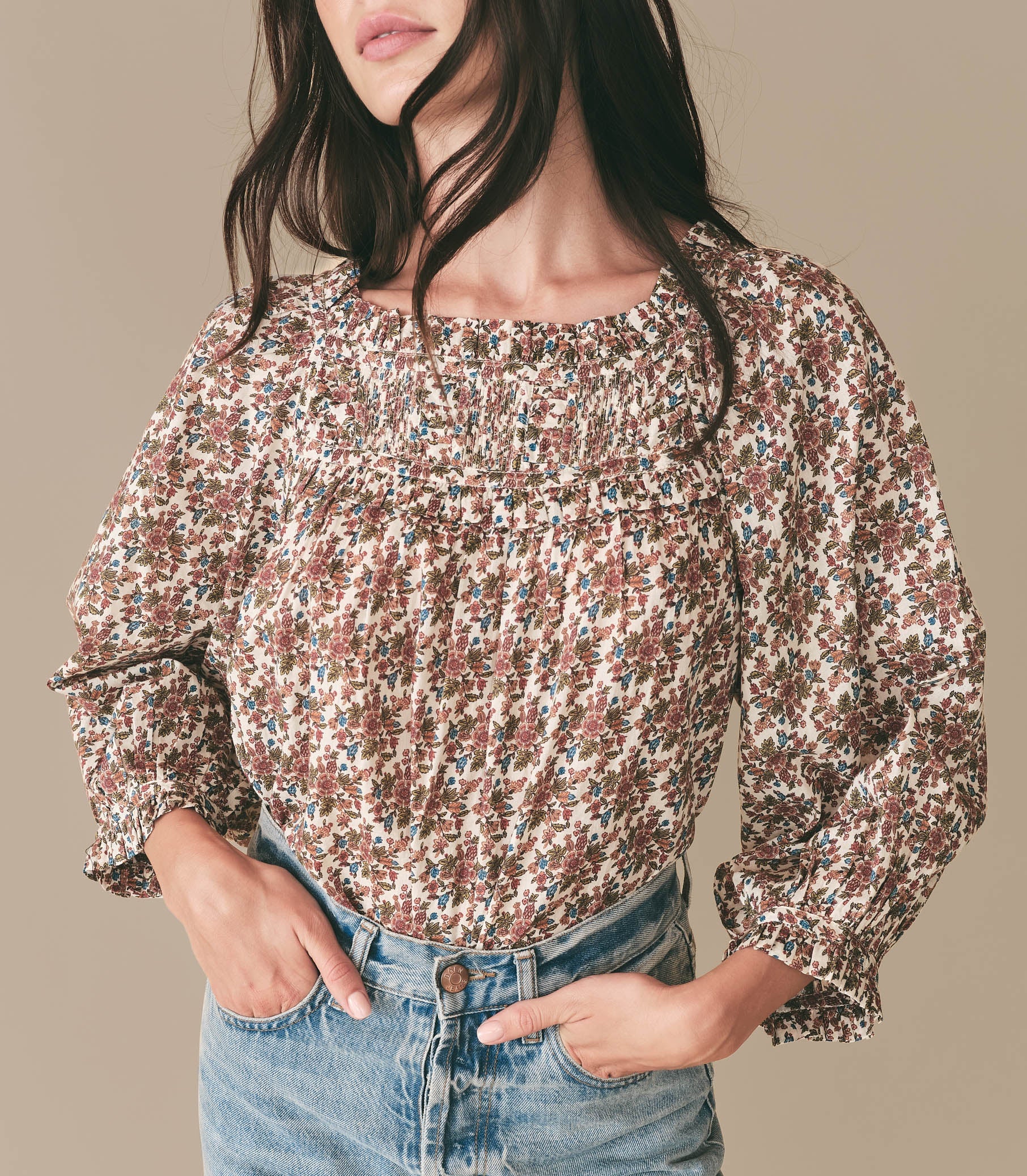 HMD -- AGOTHA TOP -- CREME FOREST FLORAL