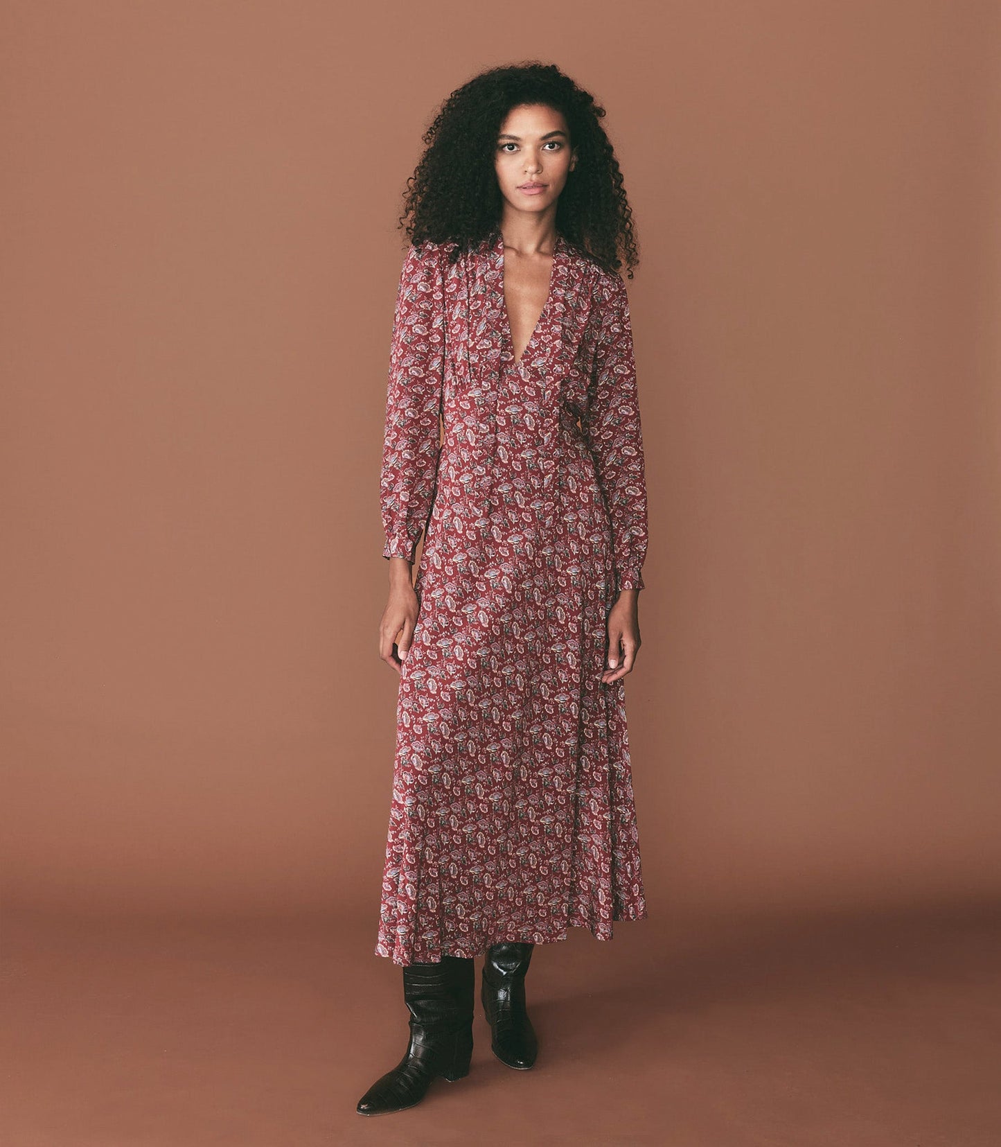 HMD -- CHANSON DRESS -- GARNET ARBOR ROSE FLORAL