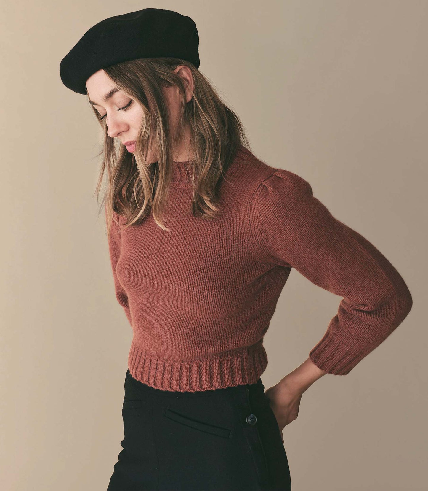 MAY SWEATER -- DUSTY ROSE