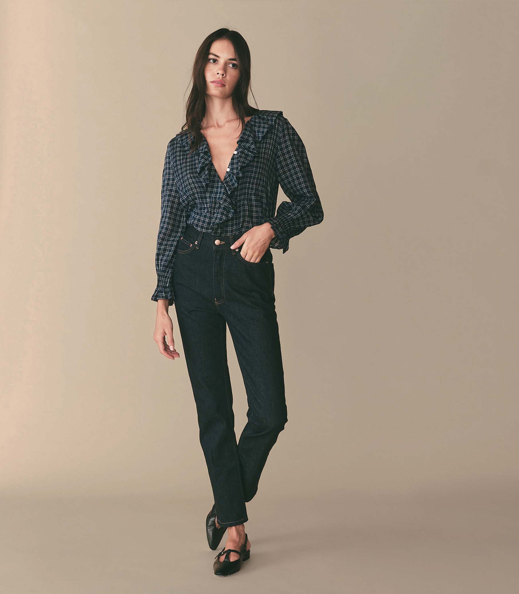 HMD -- HARDY TOP -- BLEU COTTAGE PLAID view 2
