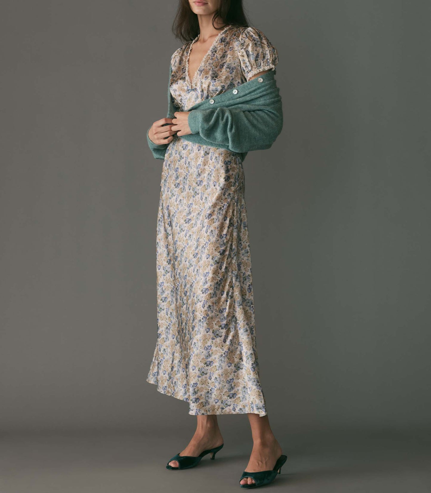 CERELIA DRESS -- BLEU WILDFLOWER THICKET