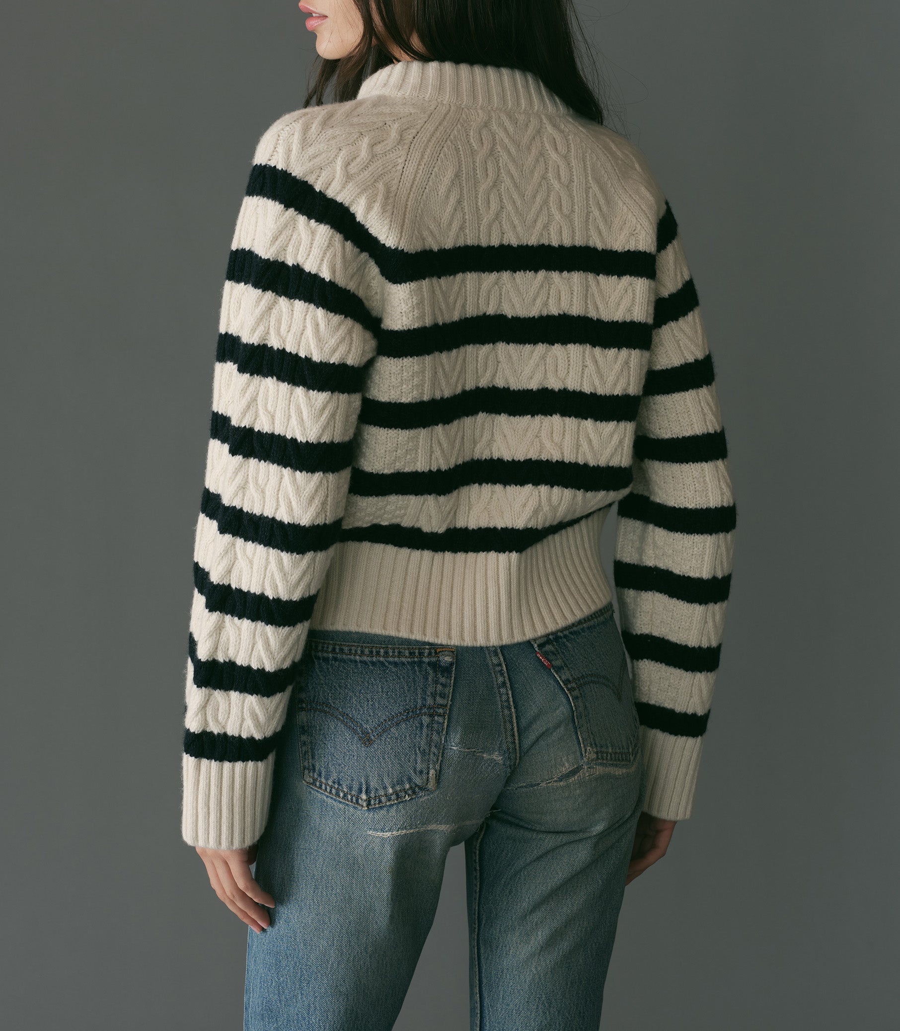 HMD -- RITA CARDIGAN -- CALAIS STRIPE view 4
