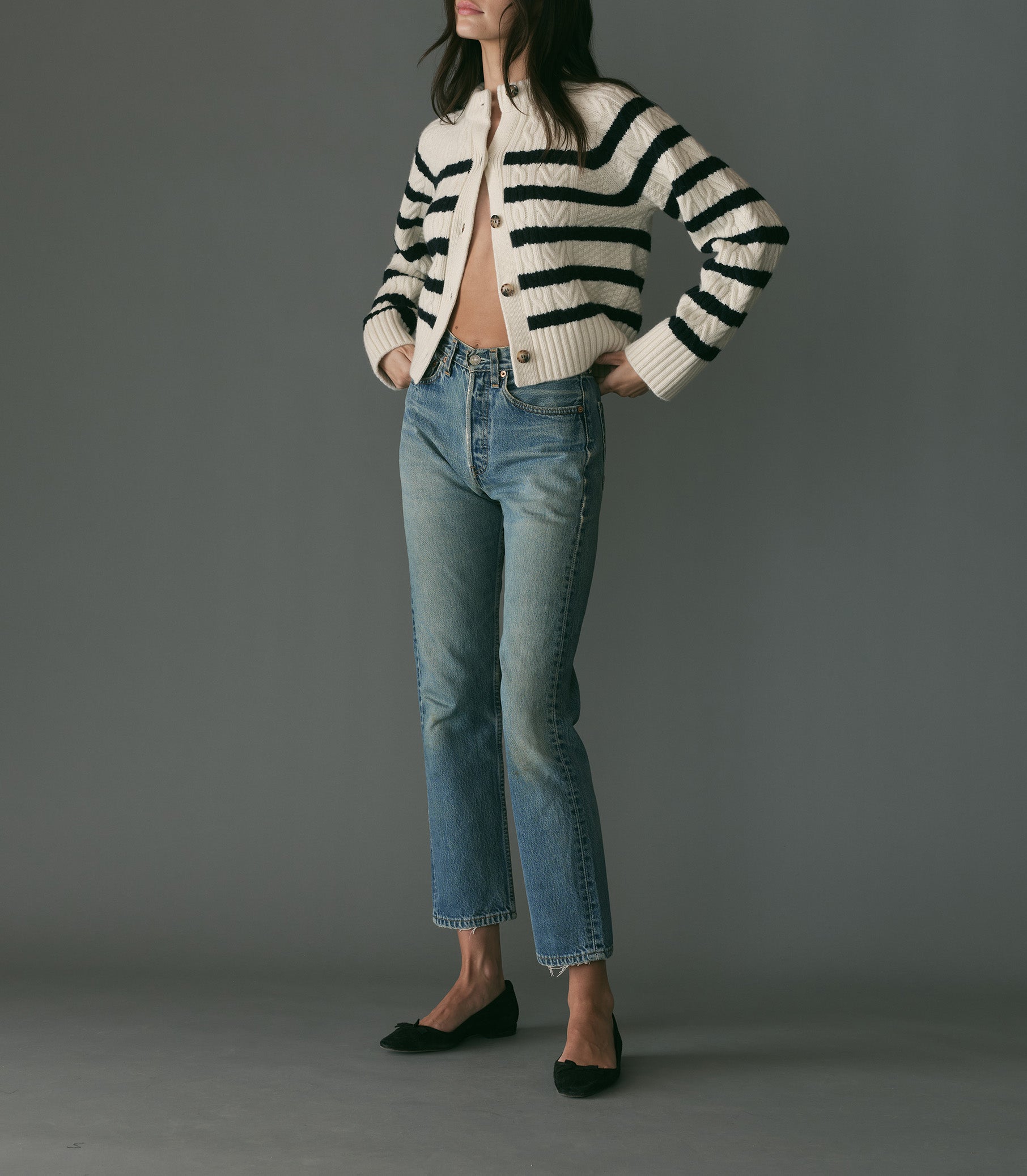 HMD -- RITA CARDIGAN -- CALAIS STRIPE view 2
