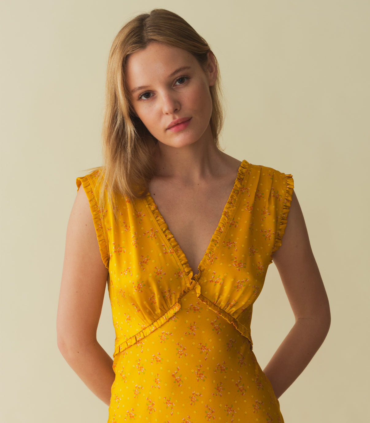 Tahlia Dress Goldenrod Hillside Heather DÔEN