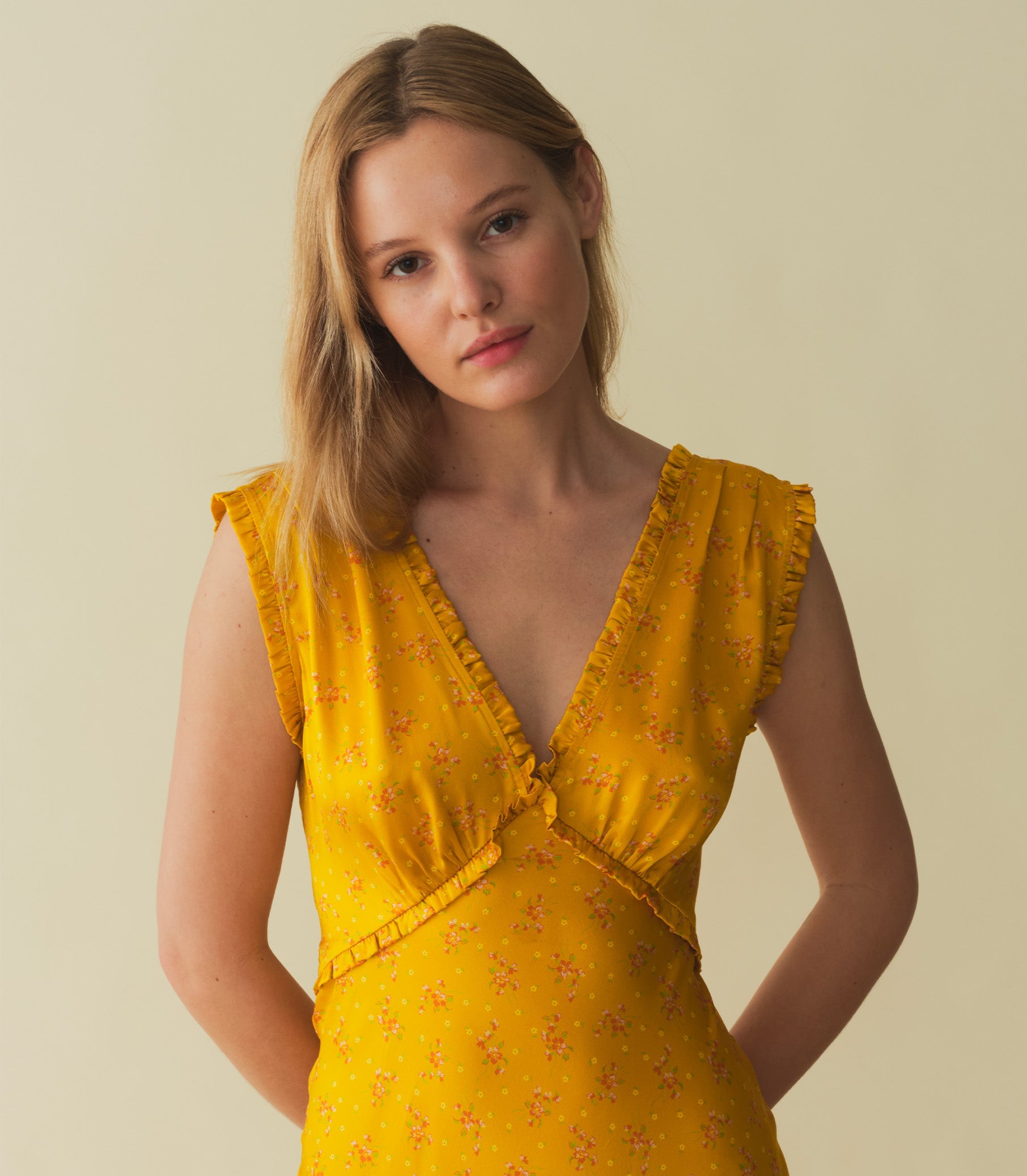 HMD -- TAHLIA DRESS -- GOLDENROD HILLSIDE HEATHER view 3
