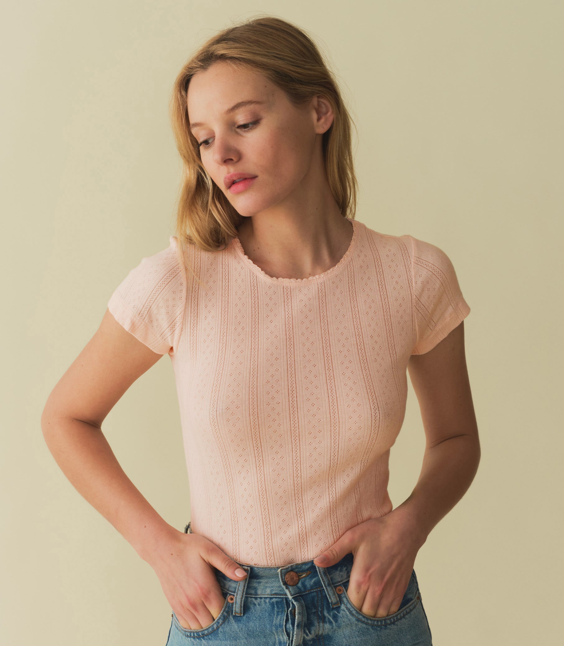 HMD -- VIVI TEE -- PETUNIA PINK QUELLE JOLIE POINTELLE view 3
