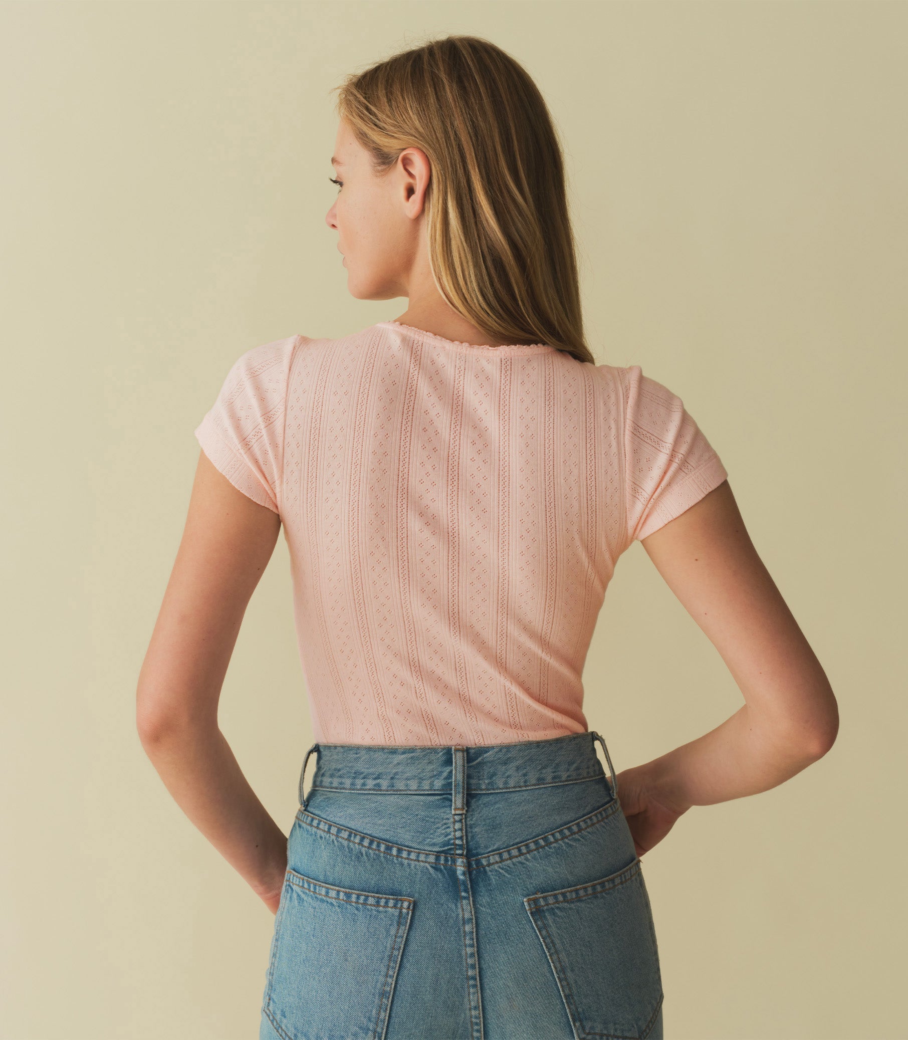 HMD -- VIVI TEE -- PETUNIA PINK QUELLE JOLIE POINTELLE view 4
